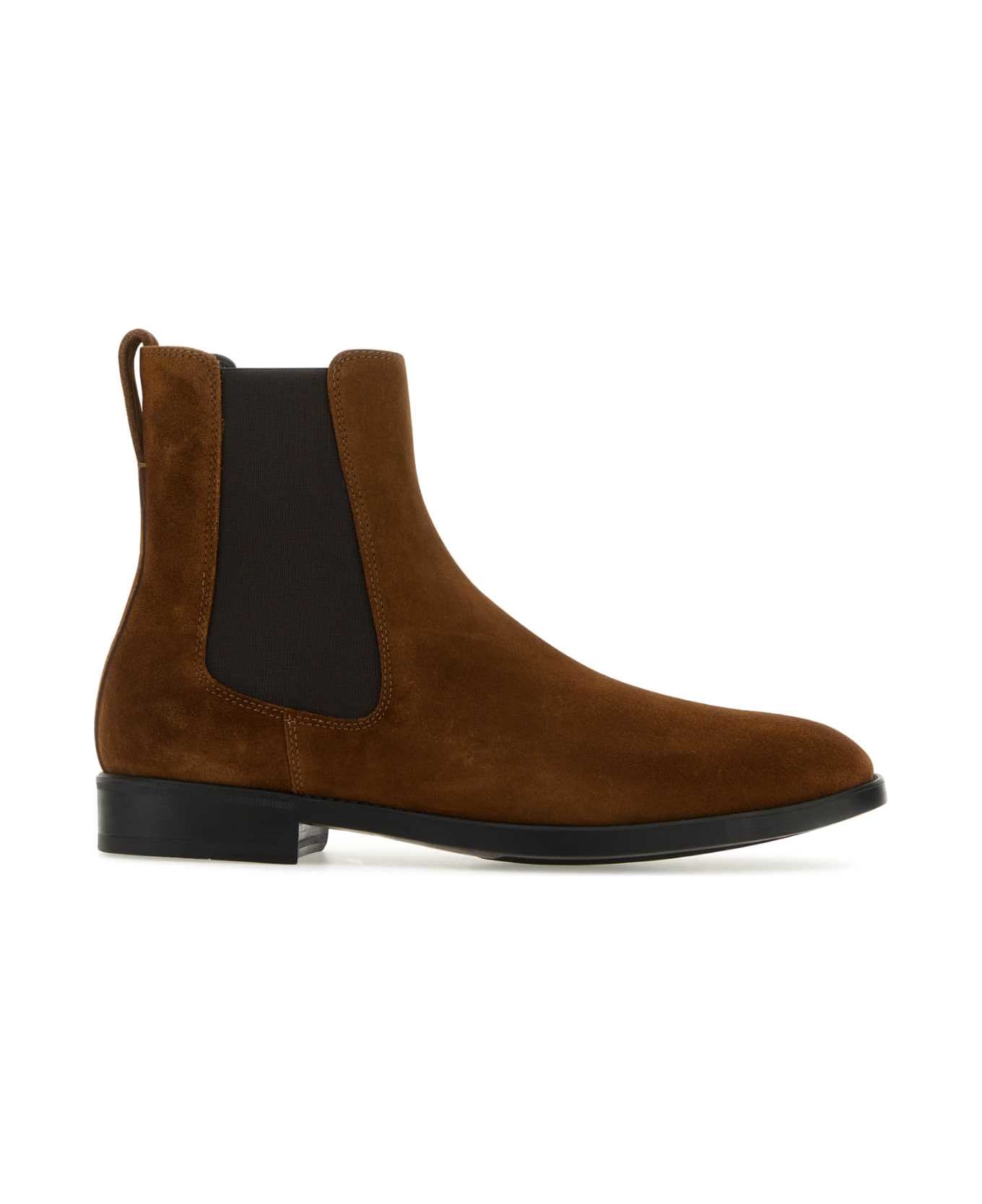Tom Ford Caramel Suede Ankle Boots - TOBACCO ブーツ