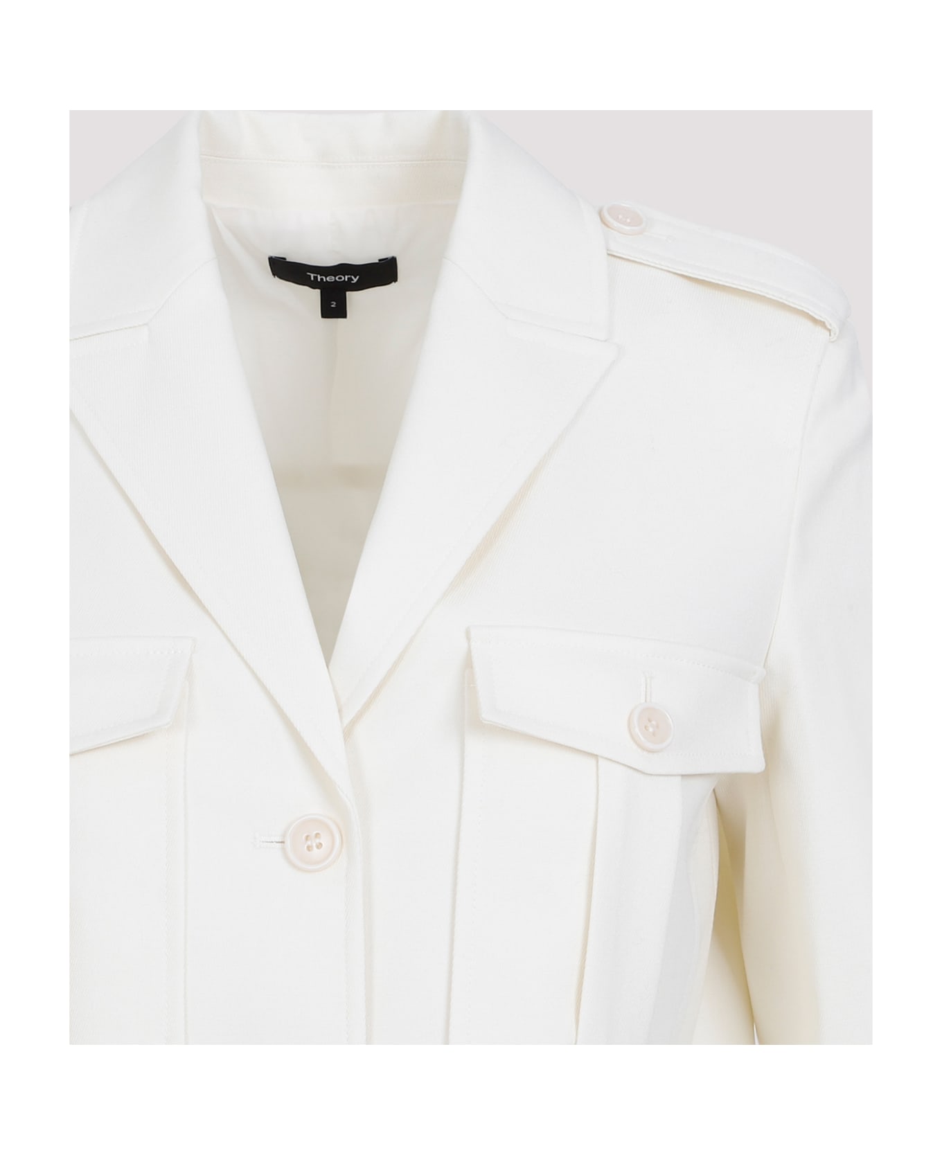 Theory Wool Boxy Jacket - Ivory