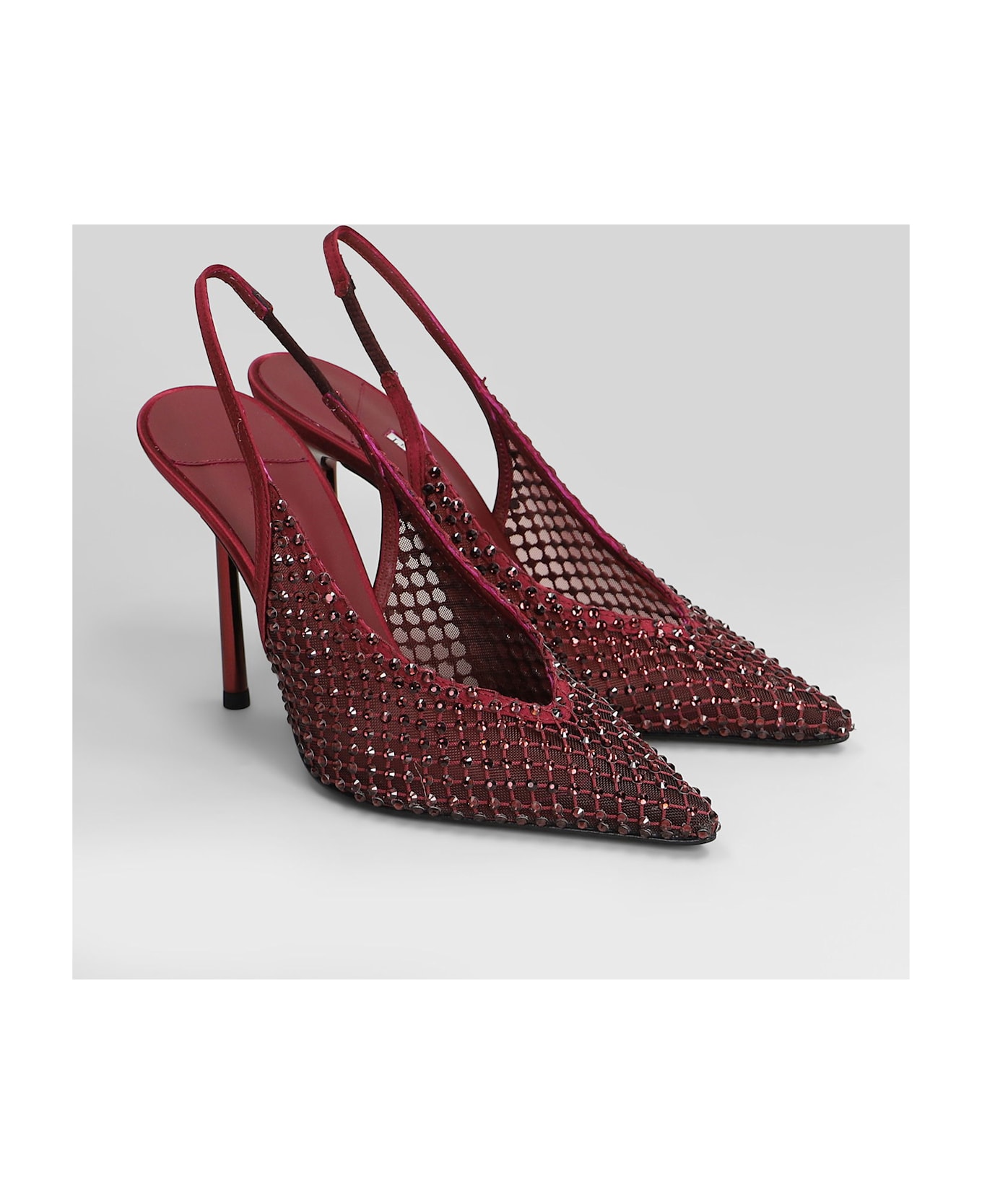 Le Silla Gilda Pumps In Bordeaux Satin - bordeaux
