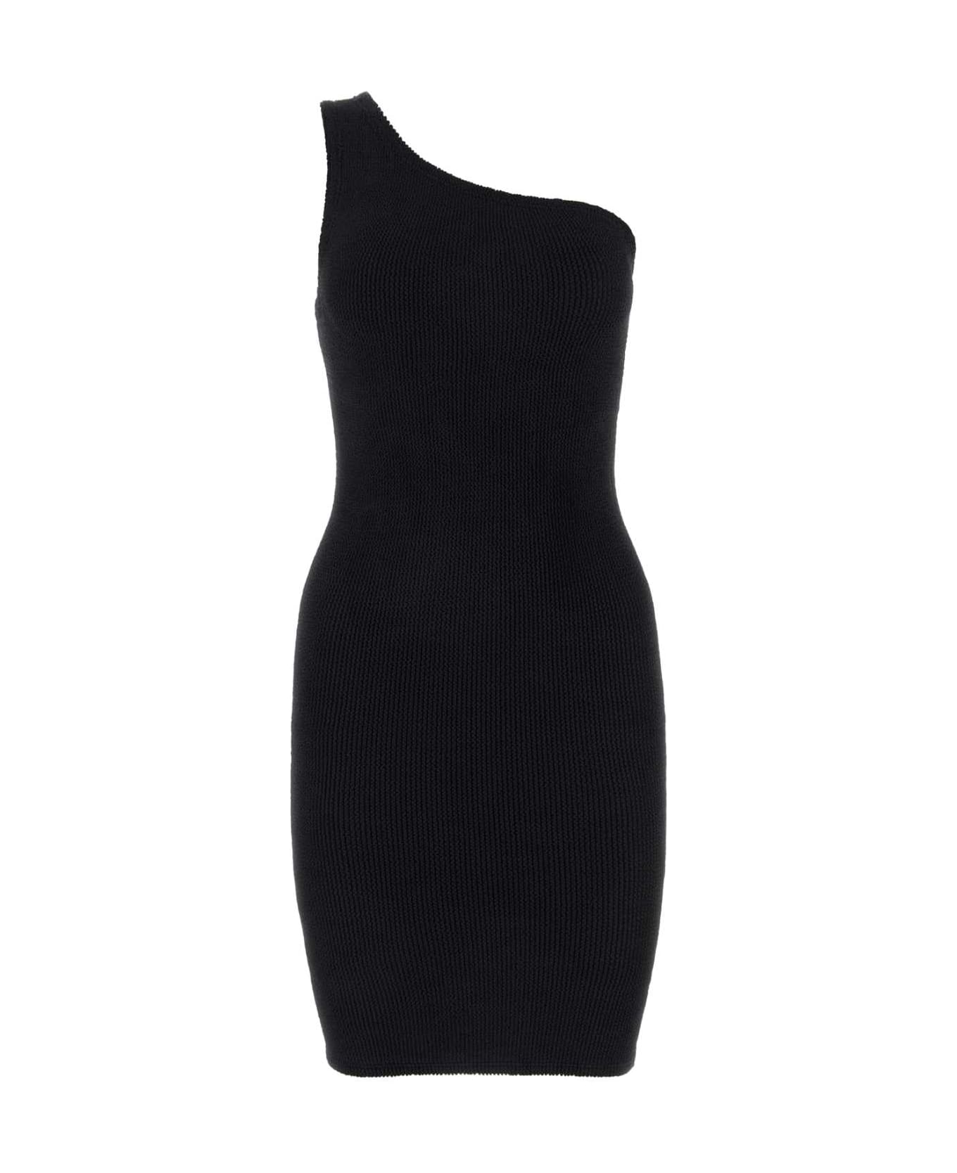 Hunza G Black Stretch Nylon Nancy Mini Dress - BLACK