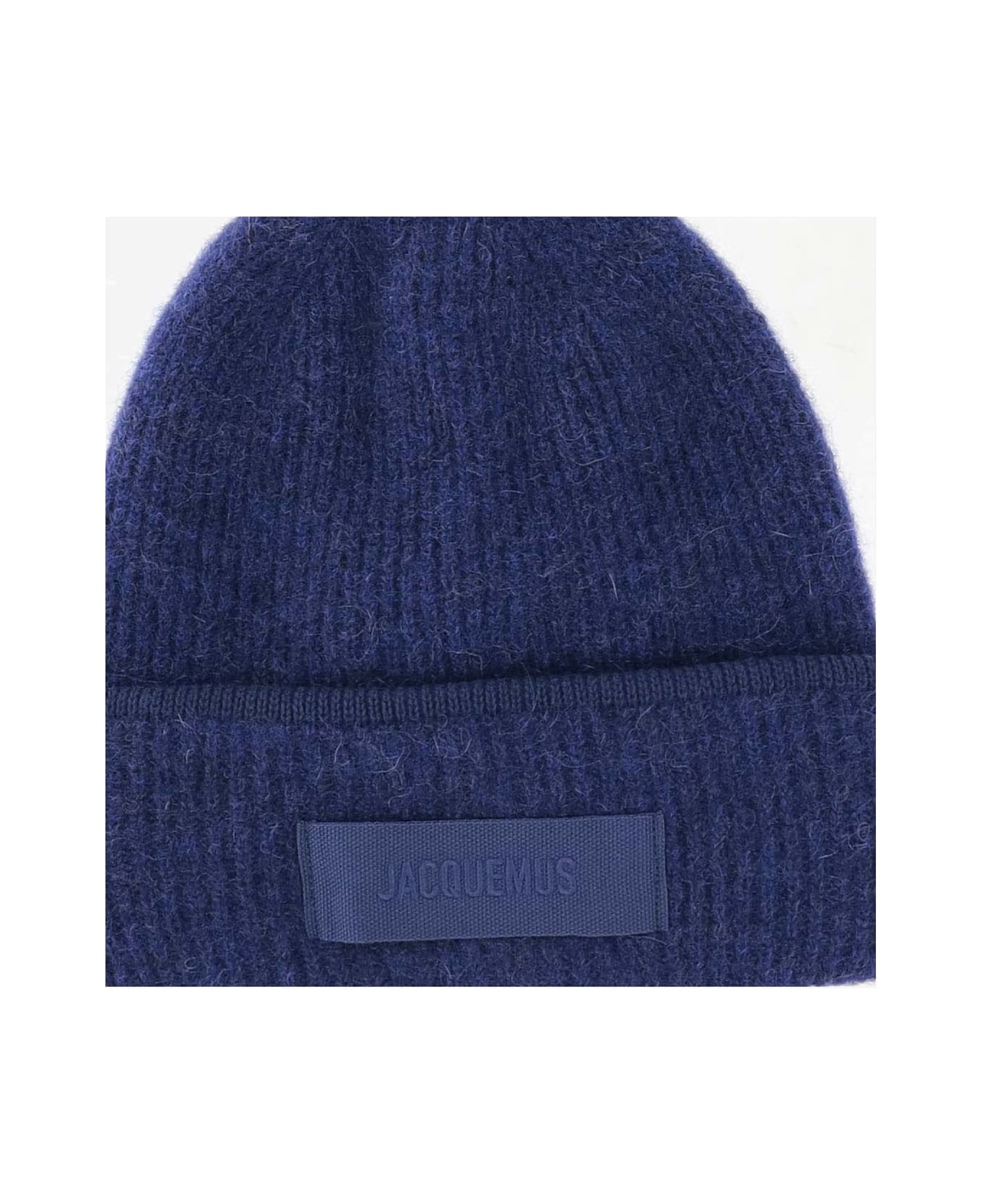 Jacquemus Wool Blend Beanie With Logo - Blue