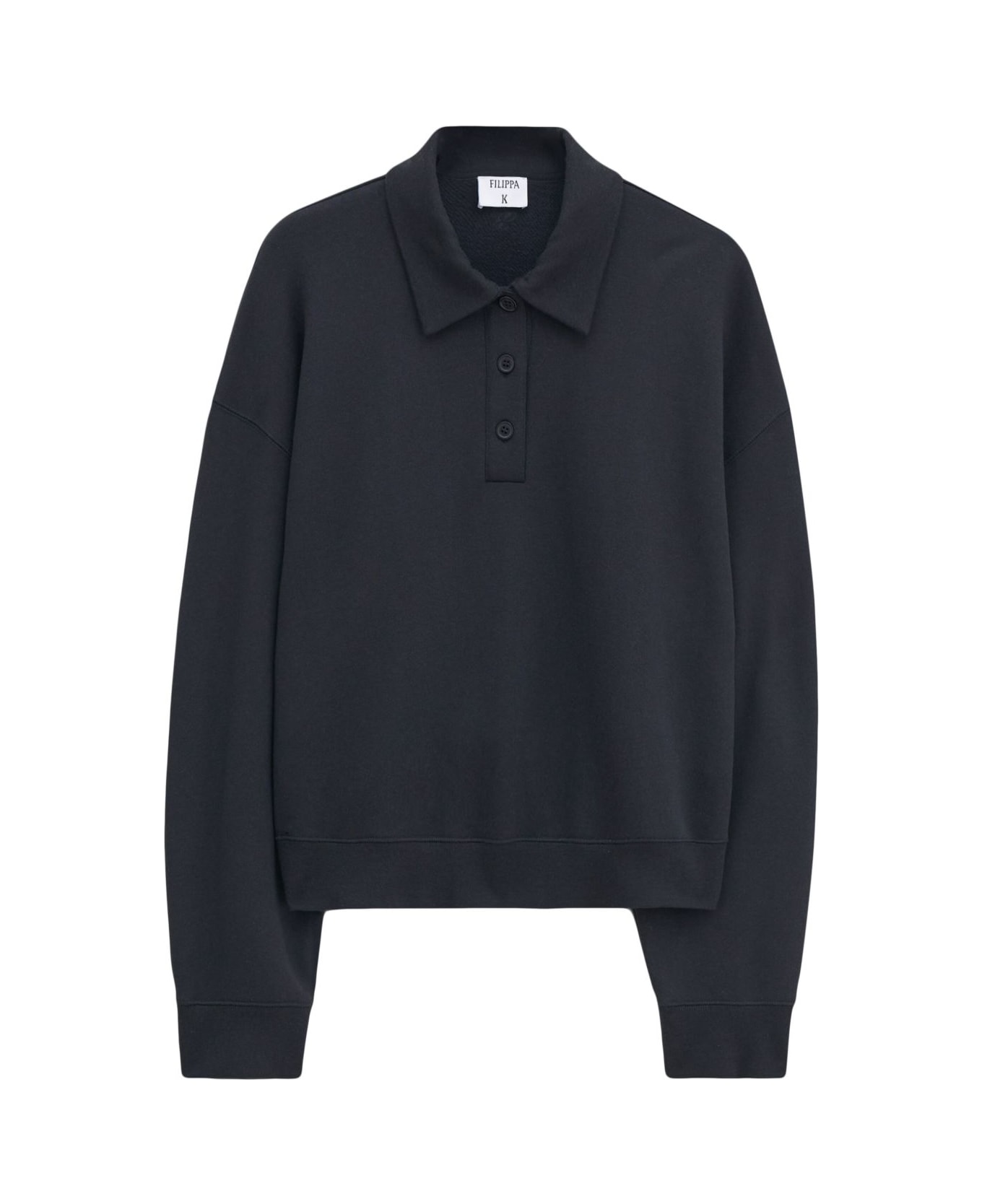 Filippa K Long Sleeves Polo Shirt - Black