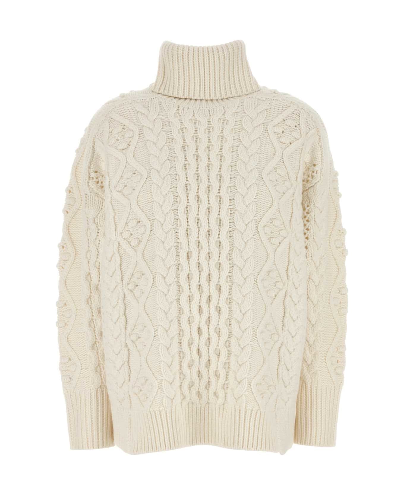 Loulou Studio Ivory Wool Blend Anar Oversize Sweater - IVORY