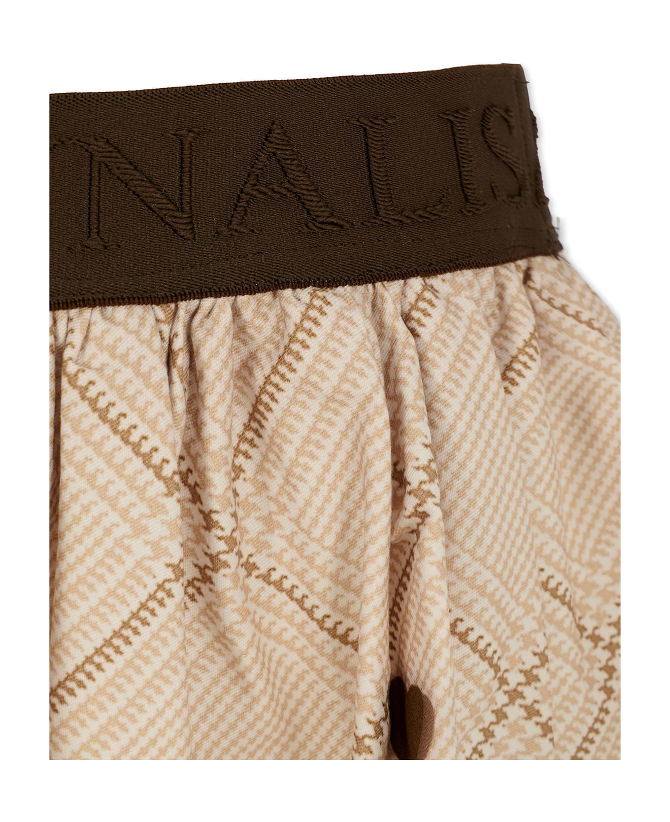 Monnalisa Beige Skirt For Girl With Teddy Bears - Beige