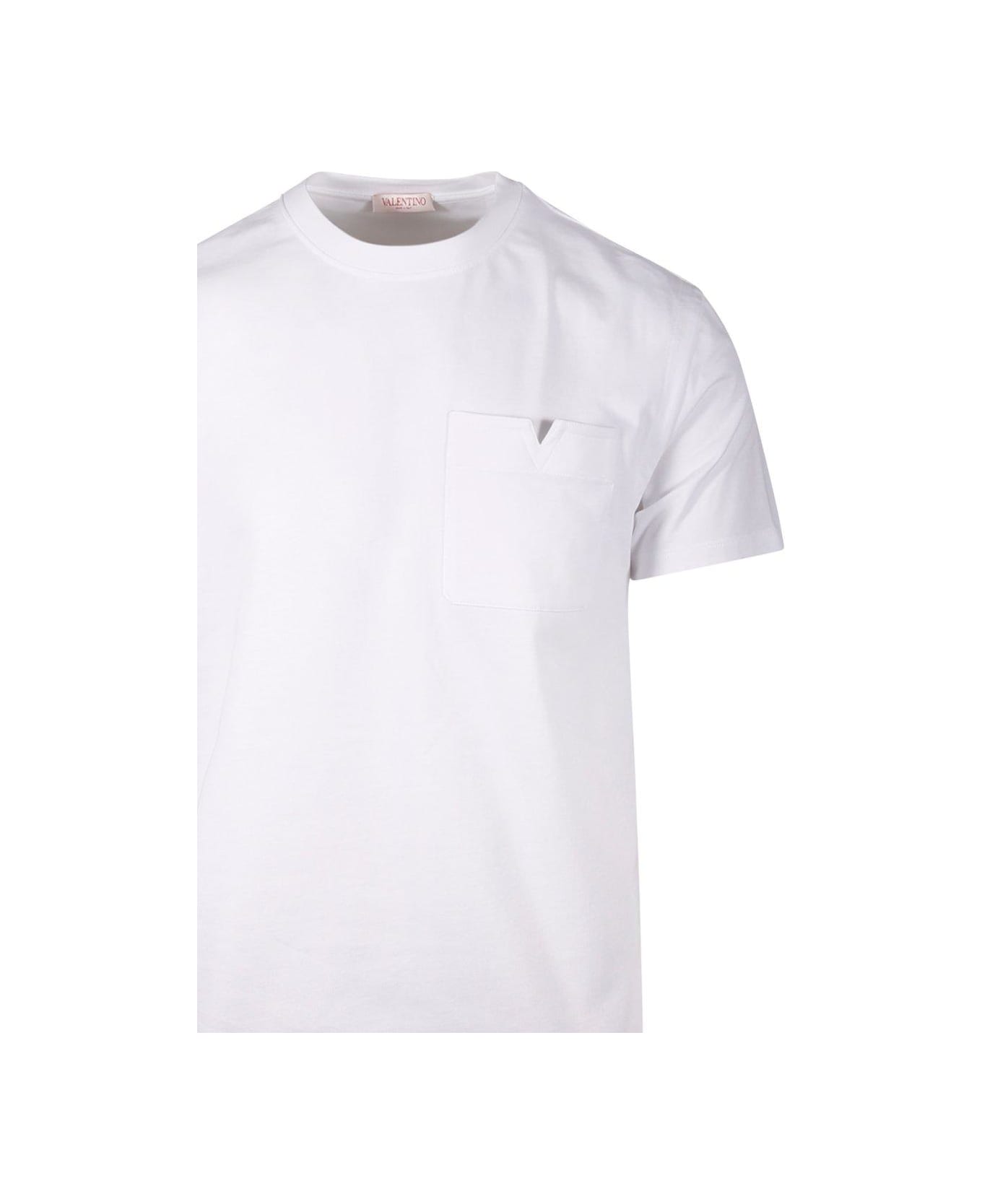 Valentino Crewneck Short-sleeved T-shirt - WHITE