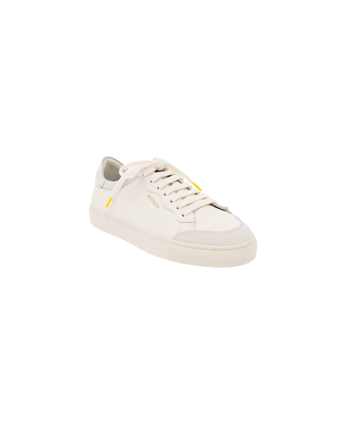 Axel Arigato White Low-top Sneakers Wit Metallic Heel Tab In Smooth Leather Woman - White スニーカー