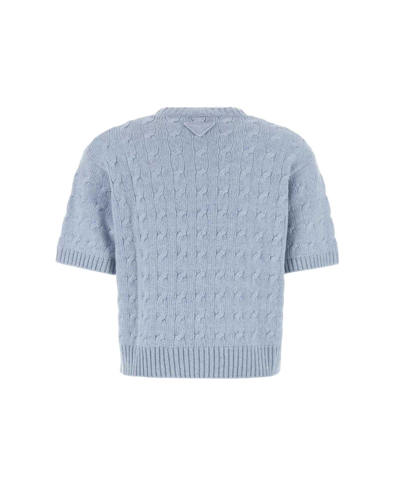 Prada Short-sleeved Crew Neck Sweater - Azzuro