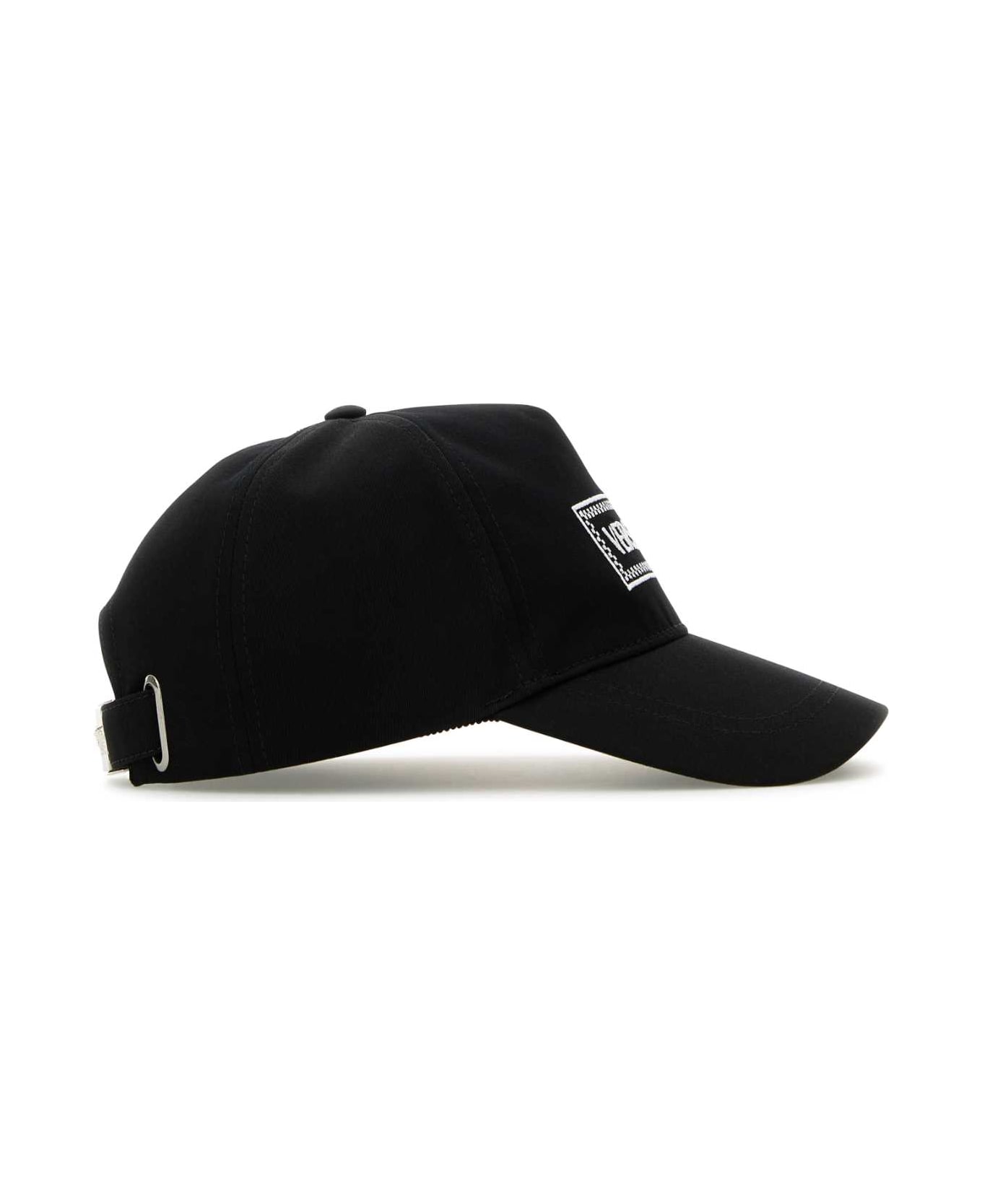 Versace Black Cotton Baseball Cap - BLACKWHITE