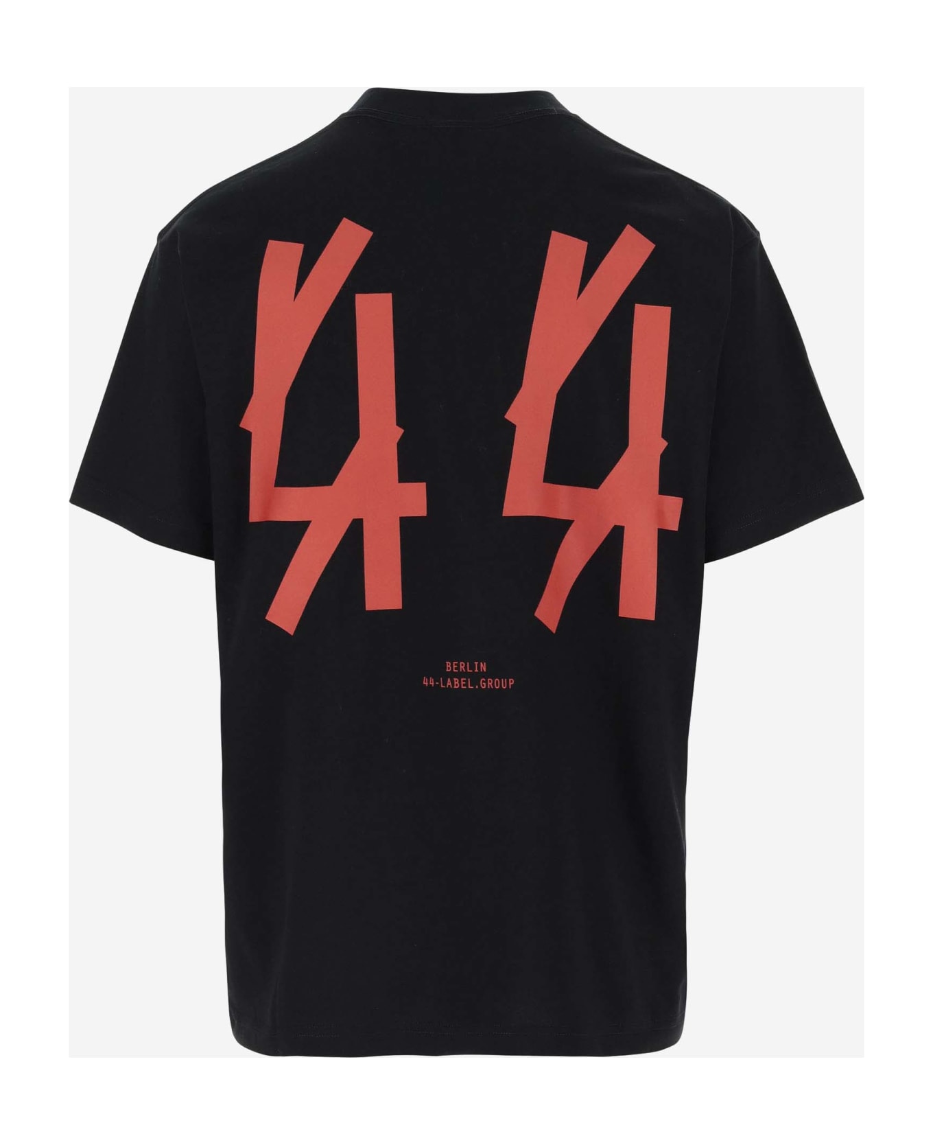 44 Label Group Cotton T-shirt With Logo - Nero