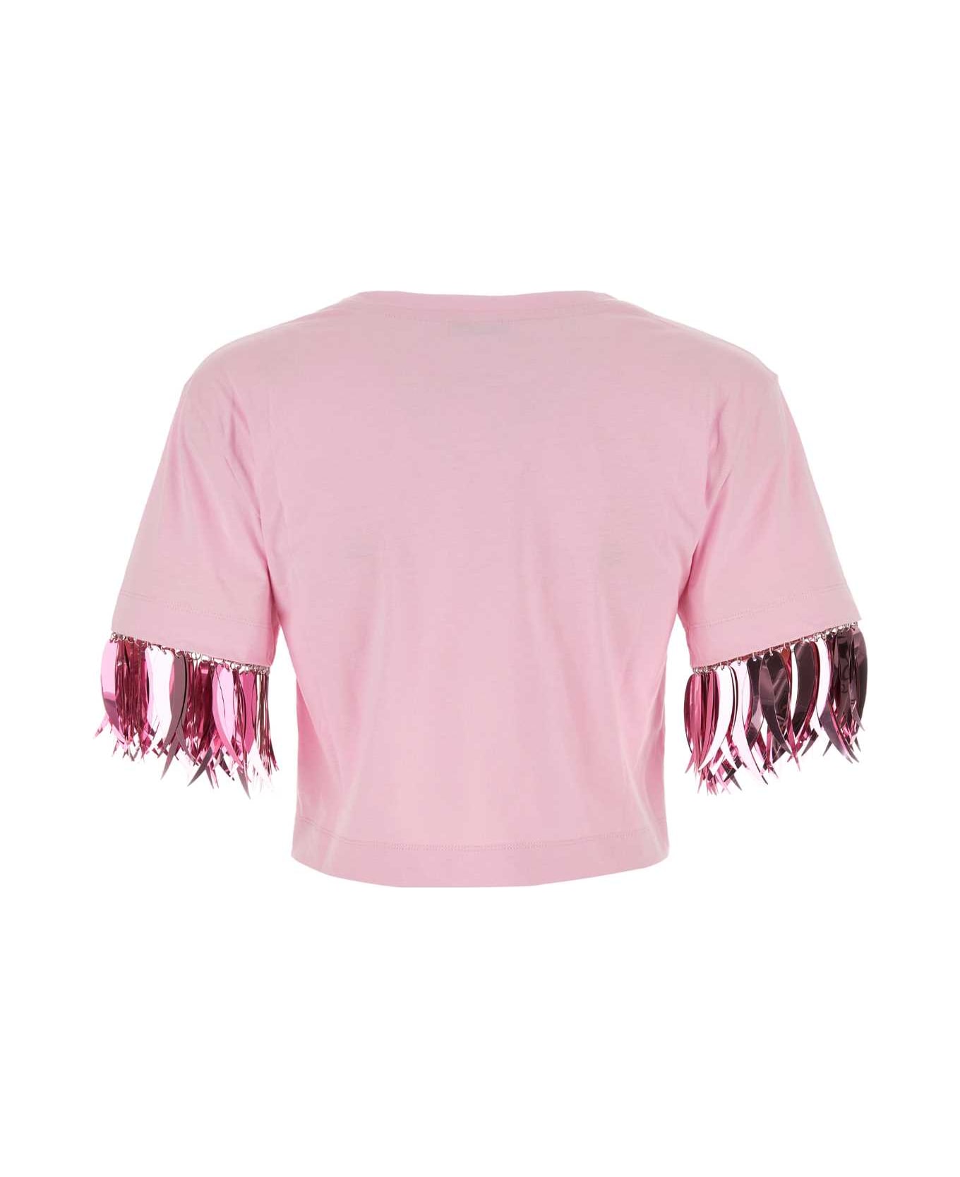 Paco Rabanne Pink Cotton T-shirt - PINK