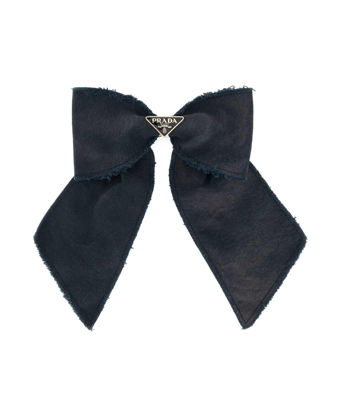 Prada Blue Canvas Hair Clip - BALTICO