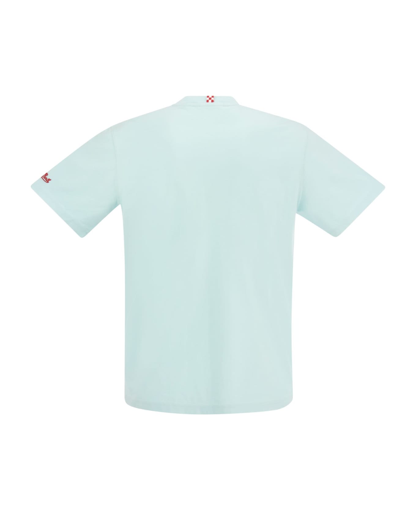 MC2 Saint Barth Ciao T-shirt With Embroidery On Pocket - Light Blue