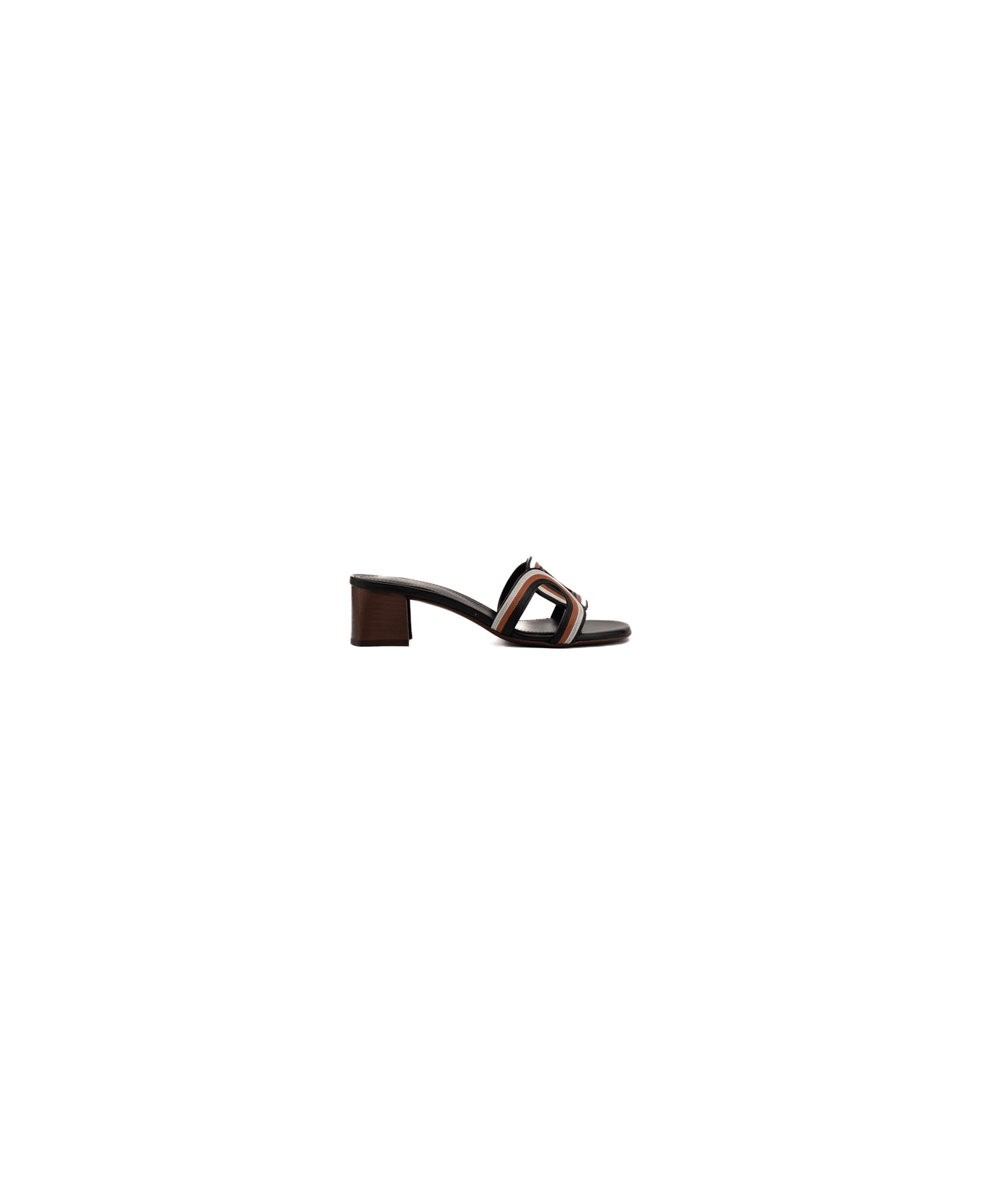 Tod's Kate Leather Sandal - Nero/arancio/bianco サンダル