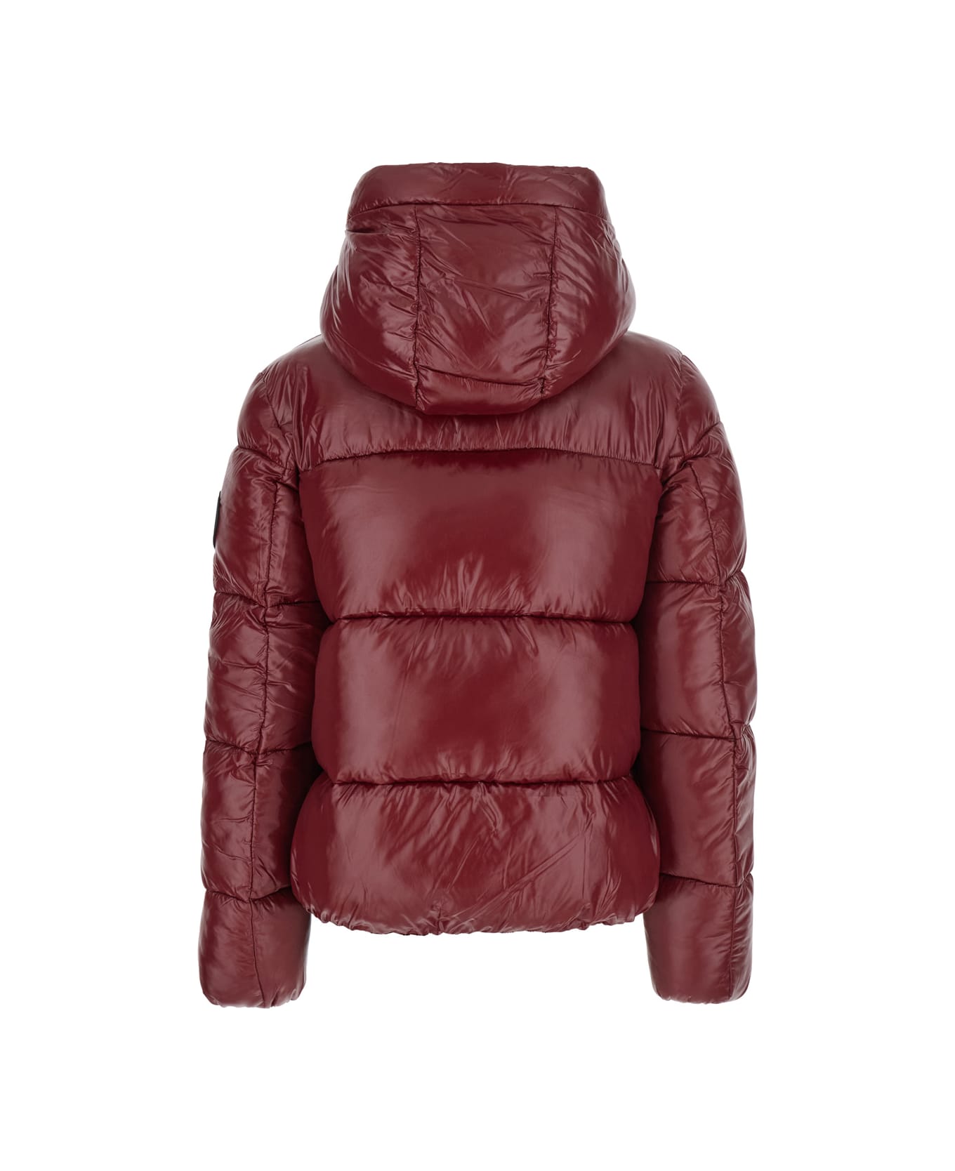 Save the Duck 
biddy
 Bordeaux Down Jacket With Hood And Logo On The Sleeve In Tech Fabric Woman - Bordeaux