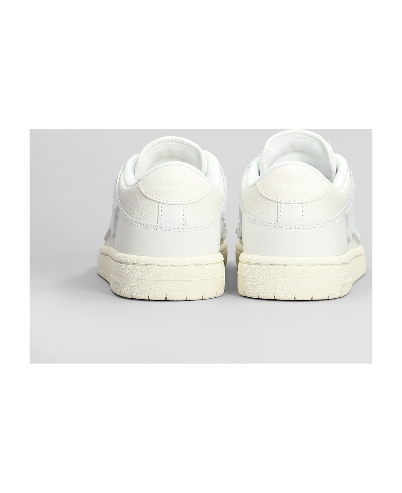 AMIRI Skel Top Low Sneakers In White Leather - white