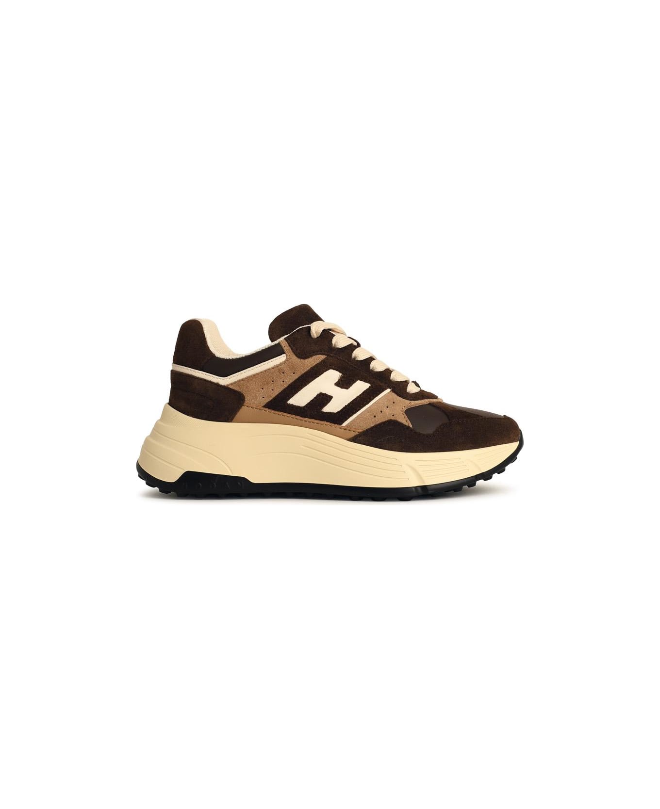 Hogan 'h669' Brown Leather Sneakers - Brown