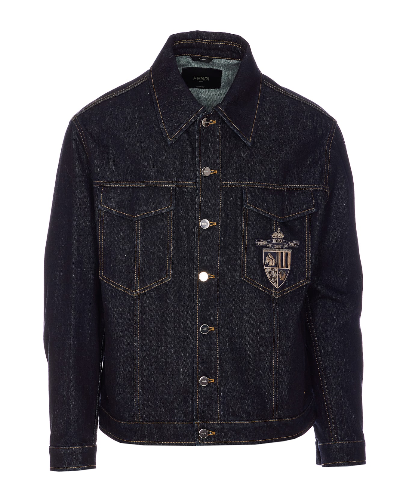 Fendi Crest Denim Jacket - Blue