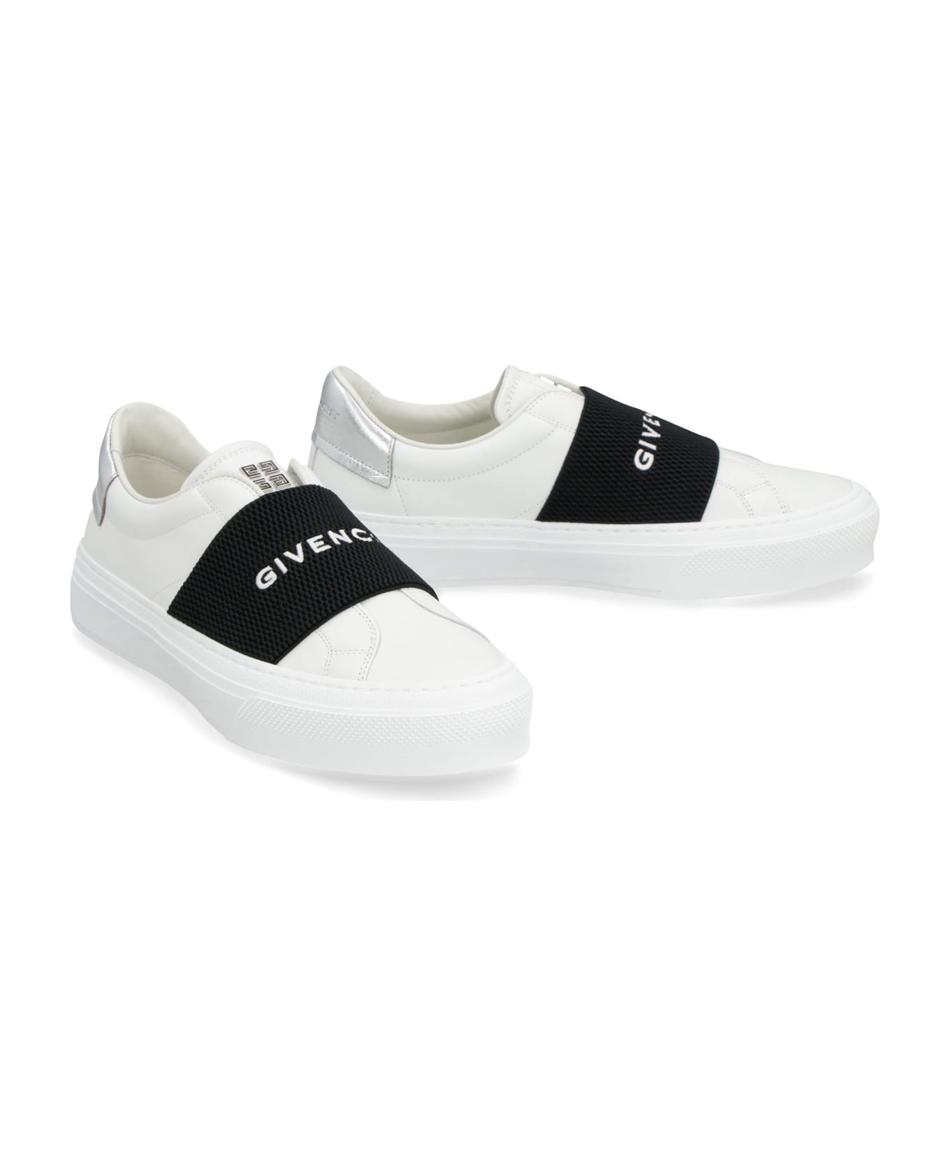 Givenchy Leather Low-top Sneakers With Elastic Stripe - White