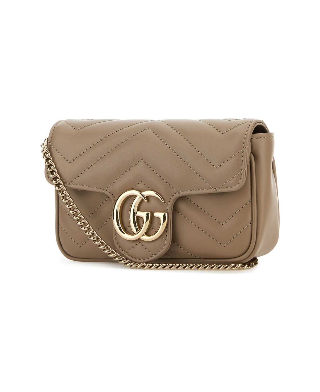 Gucci Cappuccino Leather Mini Marmont Clutch - ROCKYROCKY