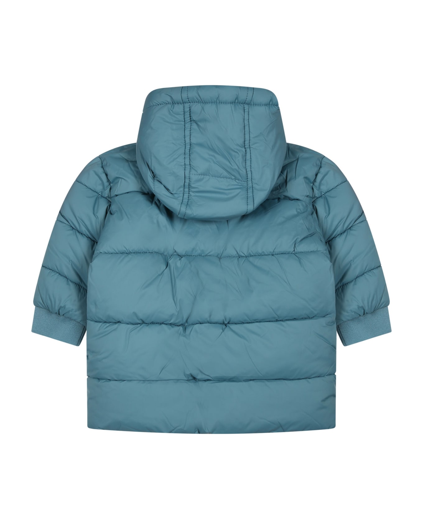 Timberland Light Blue Bomber For Baby Boy With Logo - Light Blue