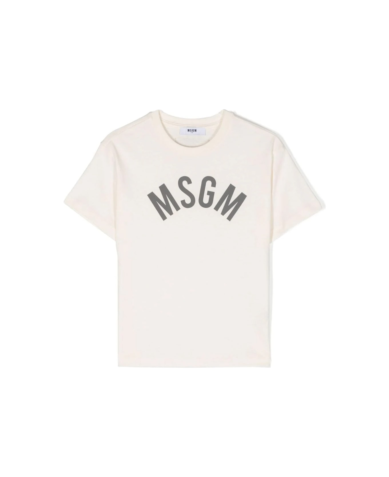 MSGM T-shirt Con Con Logo - Crema
