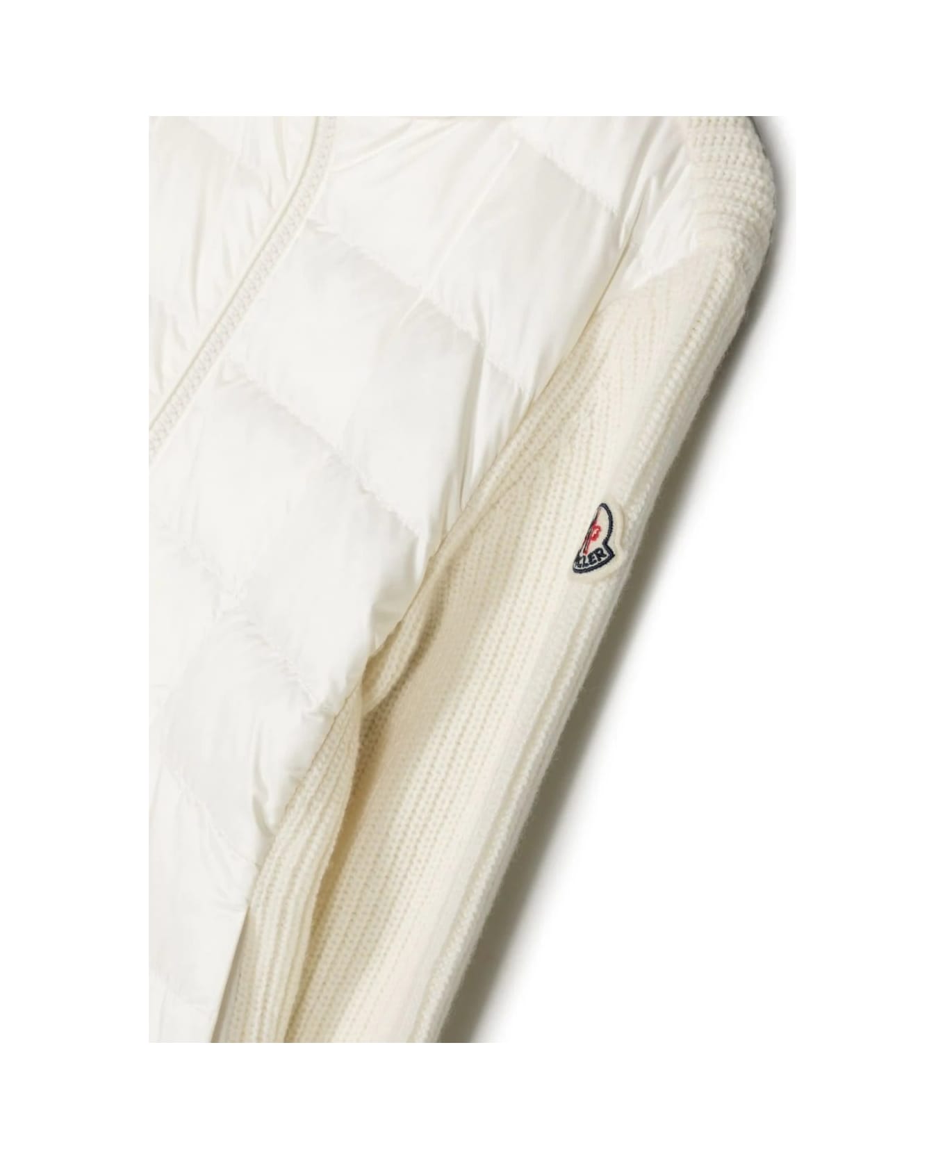 Moncler White Wool Padded Cardigan - White