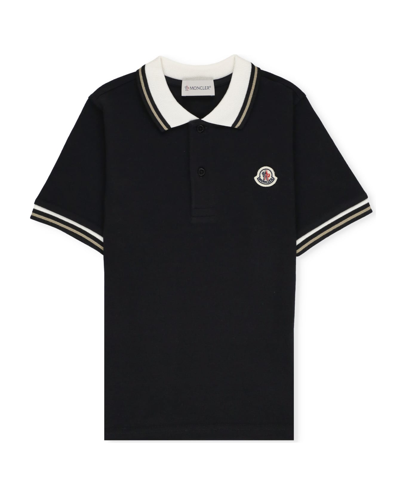 Moncler Logoed Polo Shirt - Black