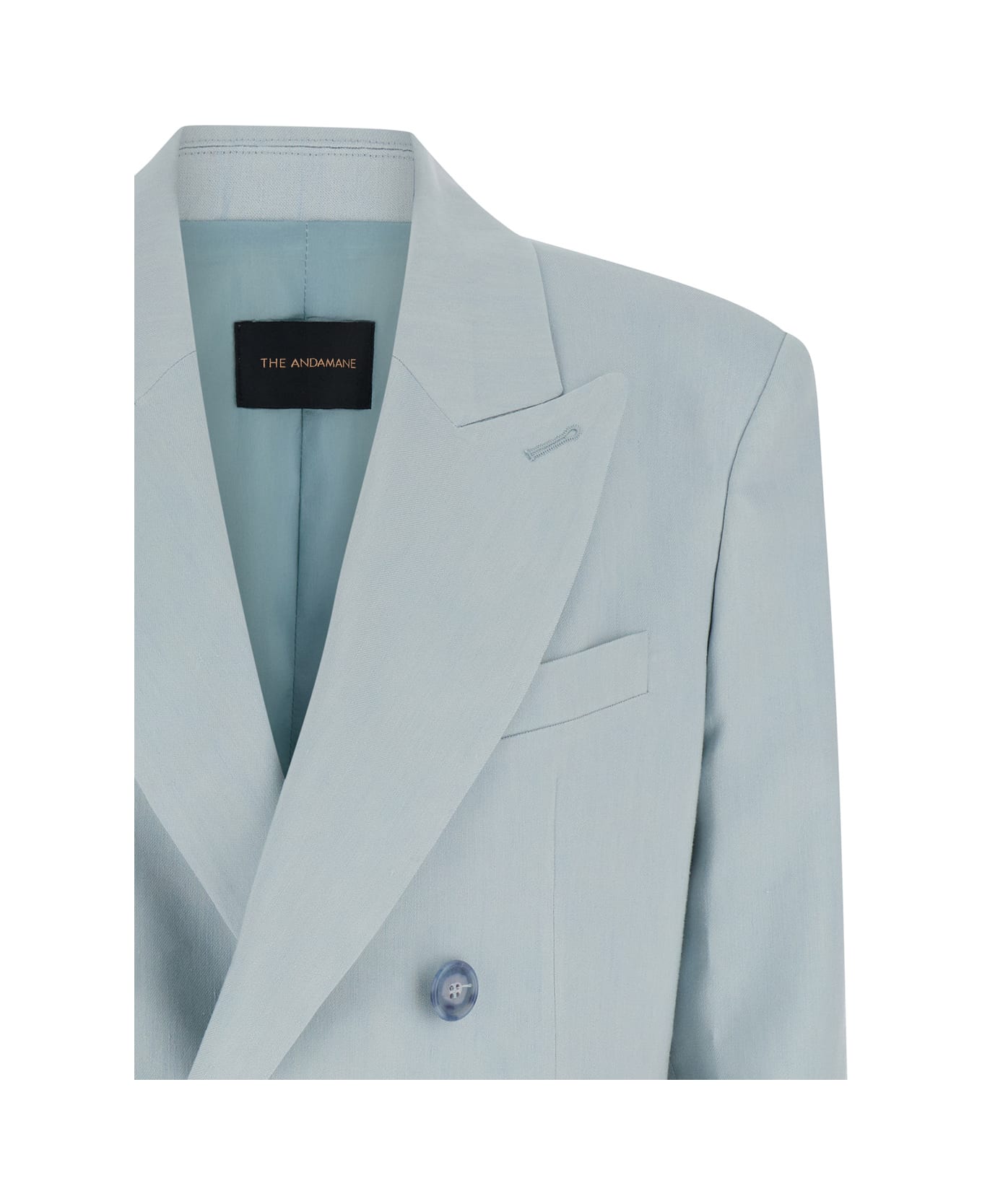 The Andamane Light Blue Single-breasted Blazer In Linen Stretch Woman - Blu ブレザー