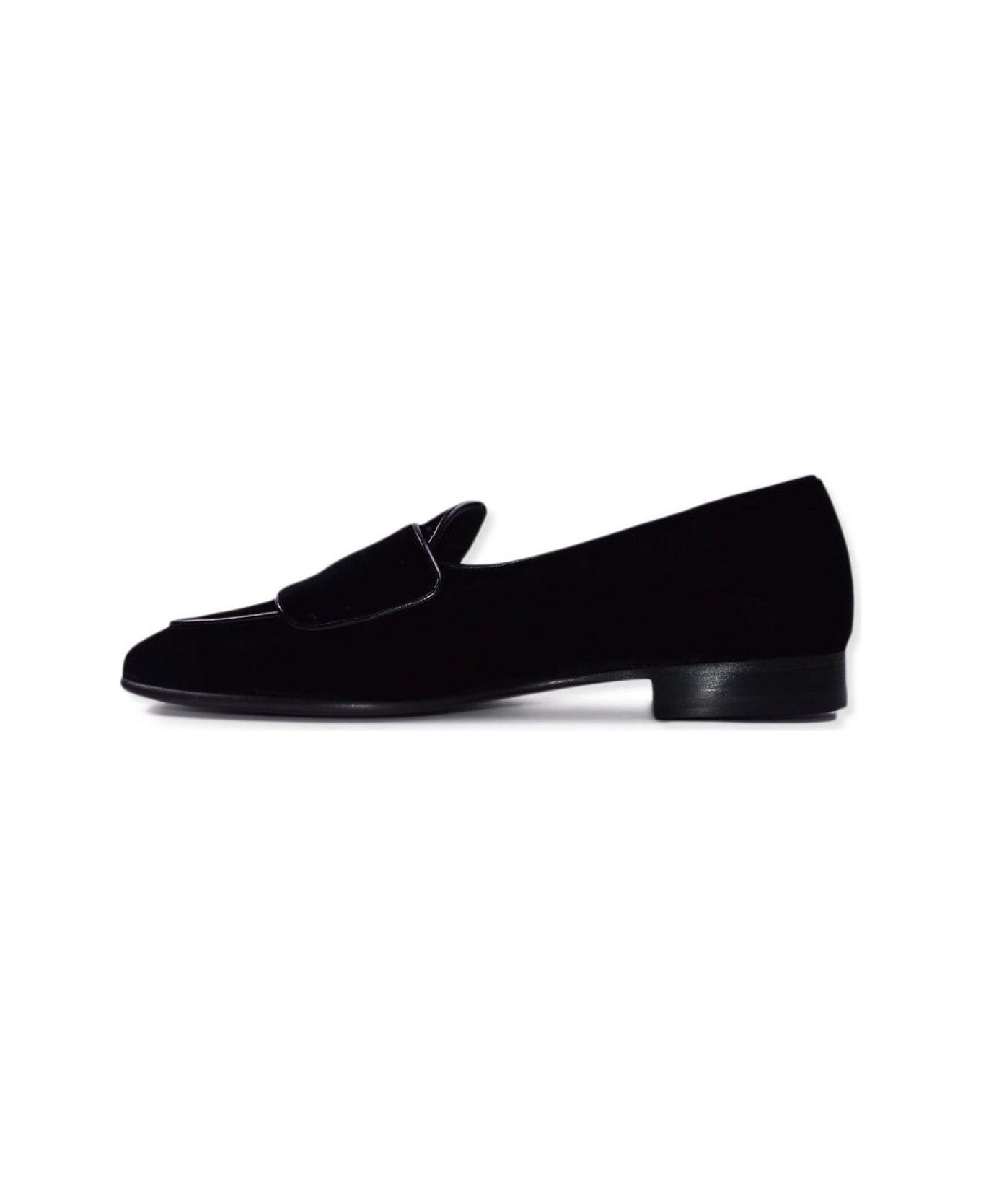 Edhen Milano Almond Toe Slip-on Loafers - Black