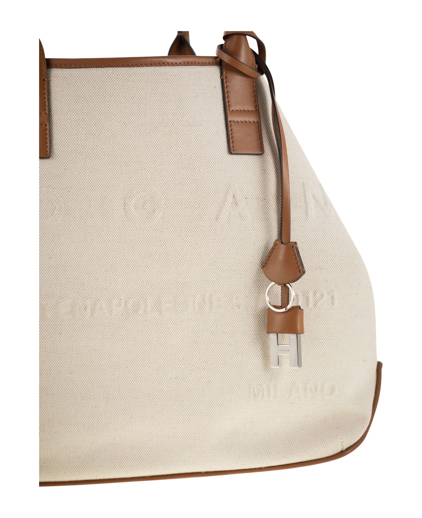Hogan Medium Canvas Shopping Bag - Ivory