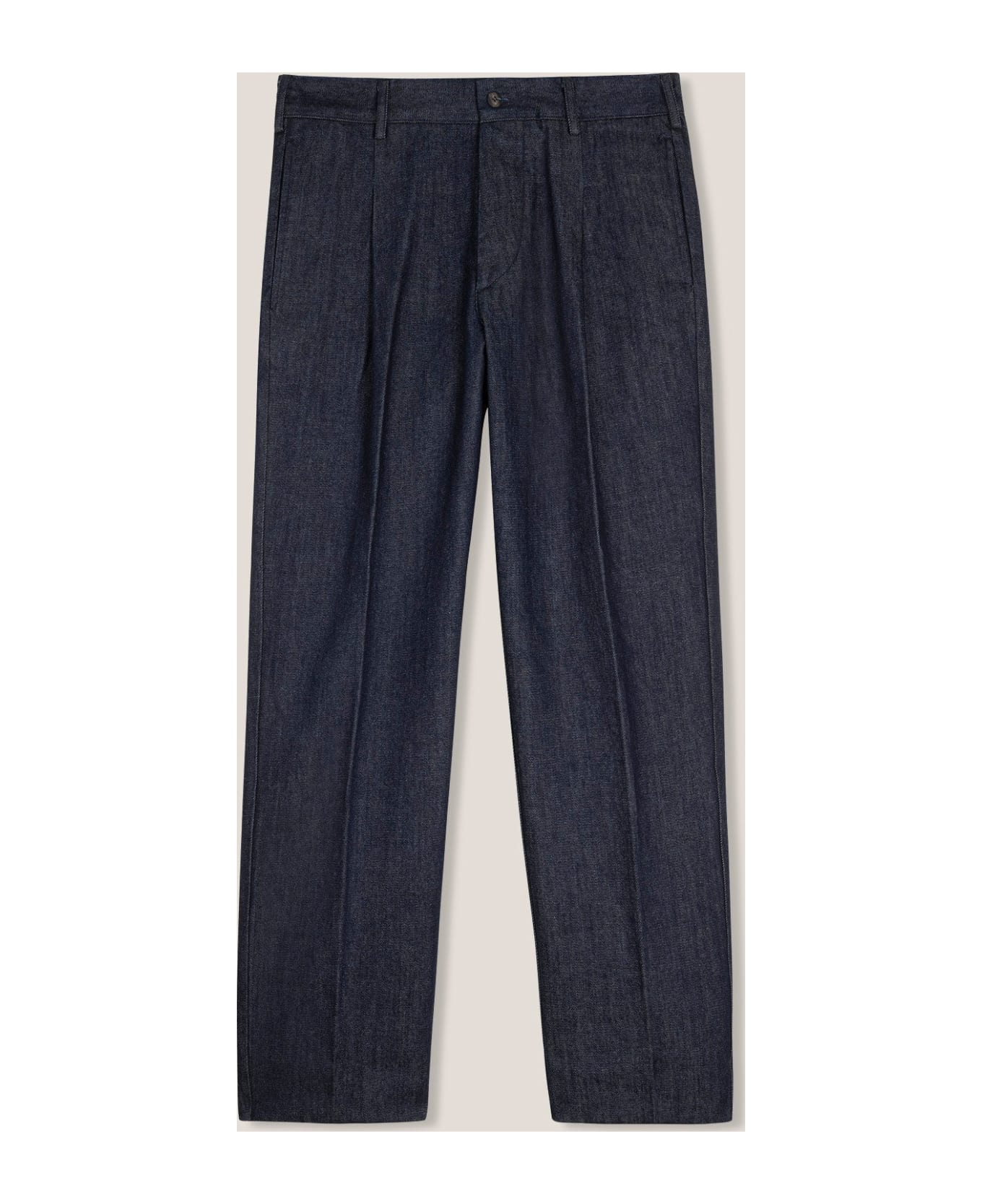 doppiaa Aantioco Pleated Cotton Denim Stretch tapered Trousers