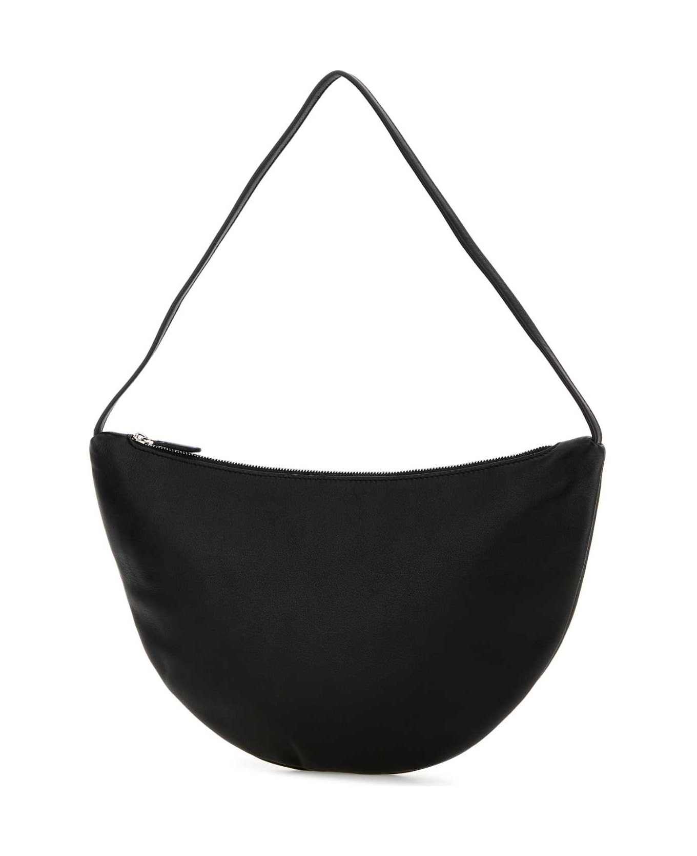 The Row Black Leather Small Izzy Shoulder Bag - BLACKANS