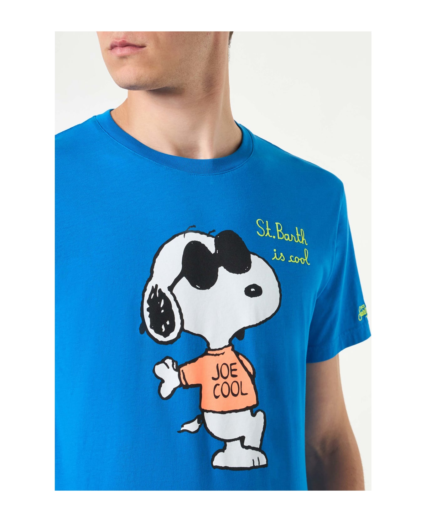 MC2 Saint Barth Man Cotton T-shirt With Snoopy Print | Snoopy - Peanuts Special Edition - BLUE