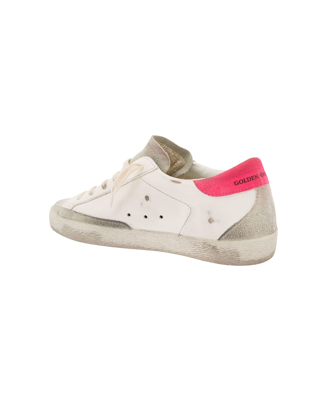 Golden Goose 'superstar' White Low Top Vintage Effect Sneakers With Star Detail In Leather Woman - White