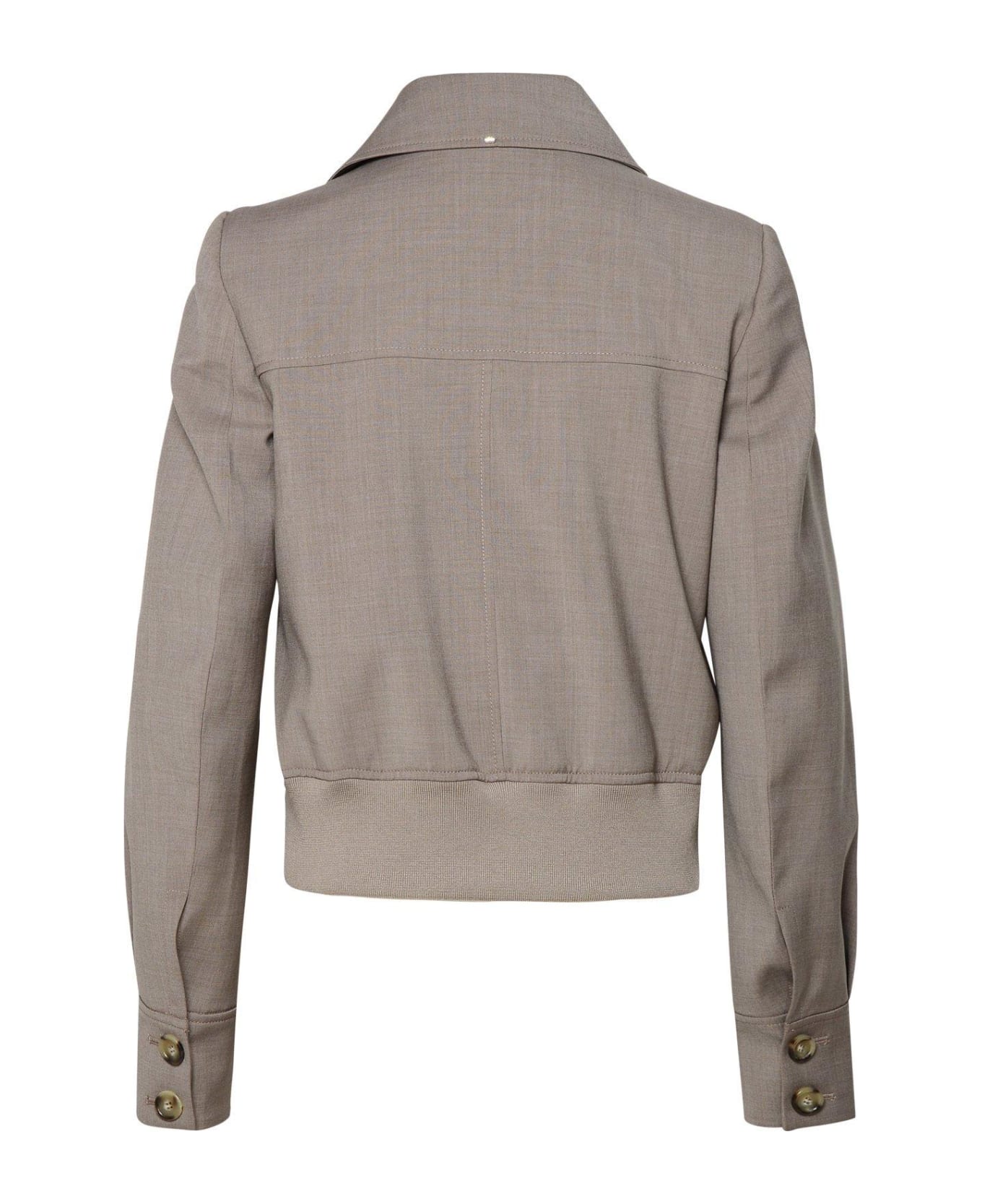 SportMax Button Detailed Long-sleeved Jacket - Beige