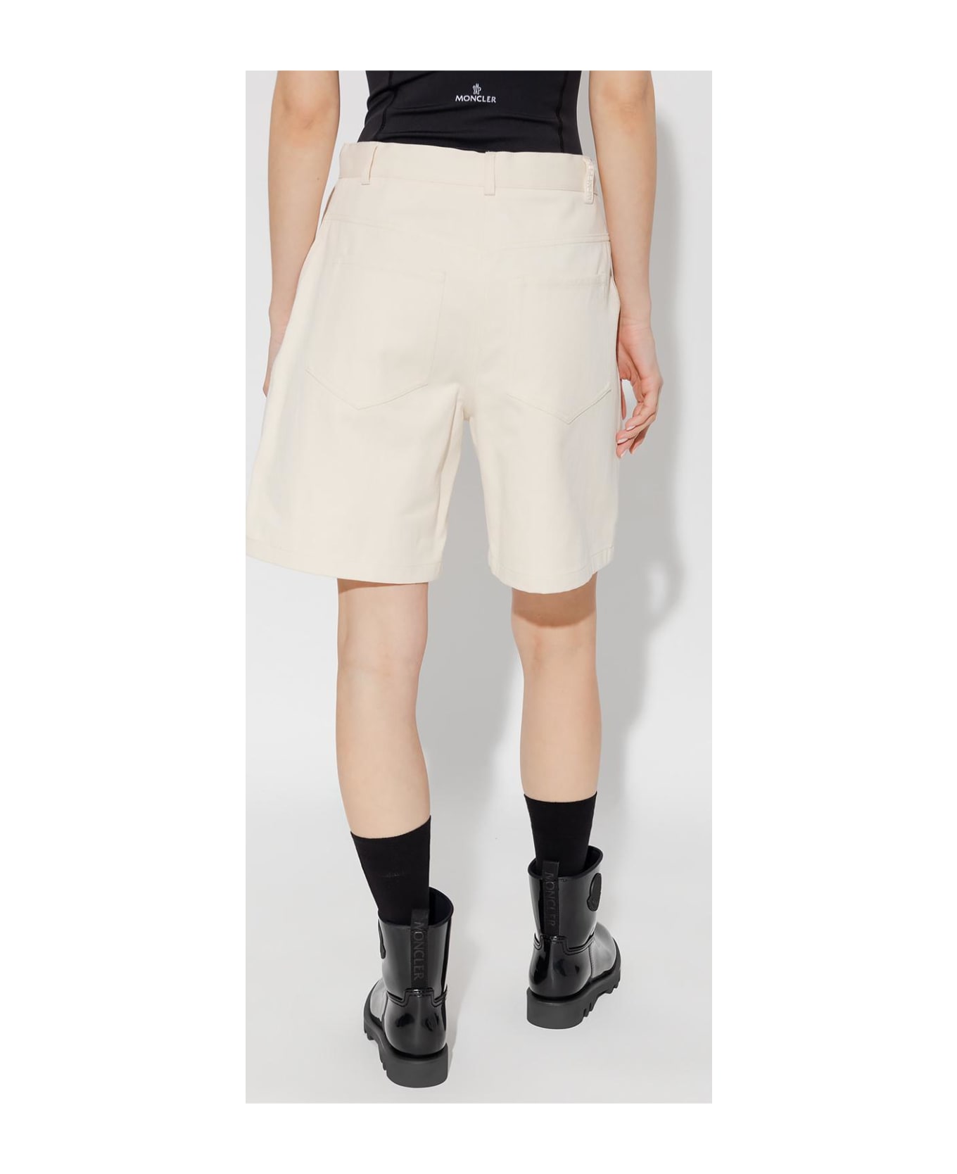 Moncler High-waisted Shorts - Beige