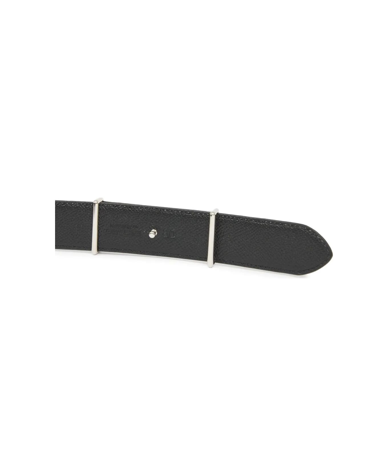 Maison Margiela Reversible Black Leather Belt - Black