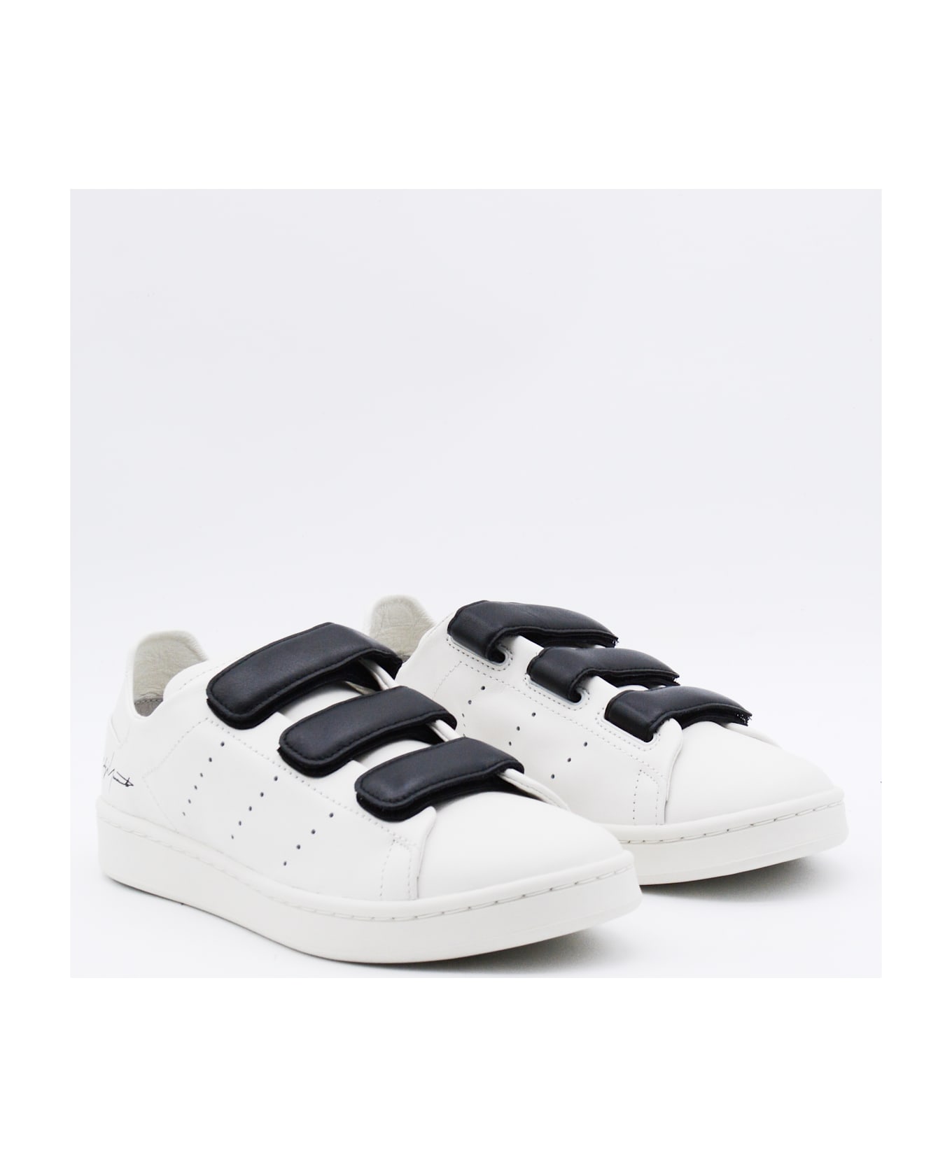 Y-3 White Leather Stan Smith Y-3 Sneakers - ORBIT GREY/ORBIT GREY/BLACK