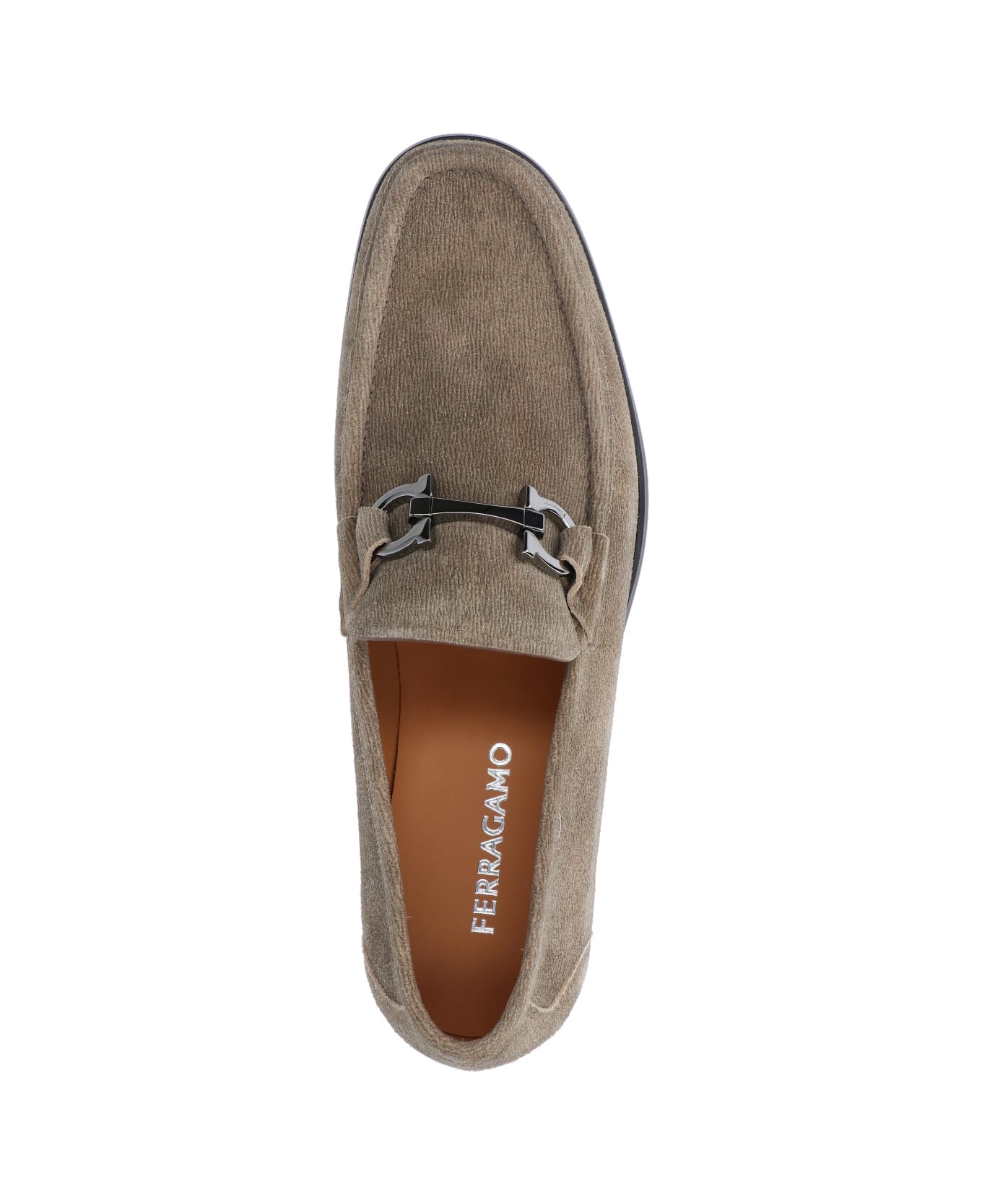 Ferragamo 'gancini' Suede Loafers - Beige