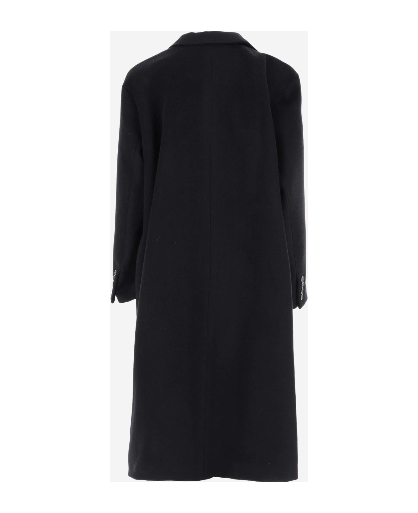 Saint Laurent Virgin Wool And Angora Single-breasted Coat - BLACK コート