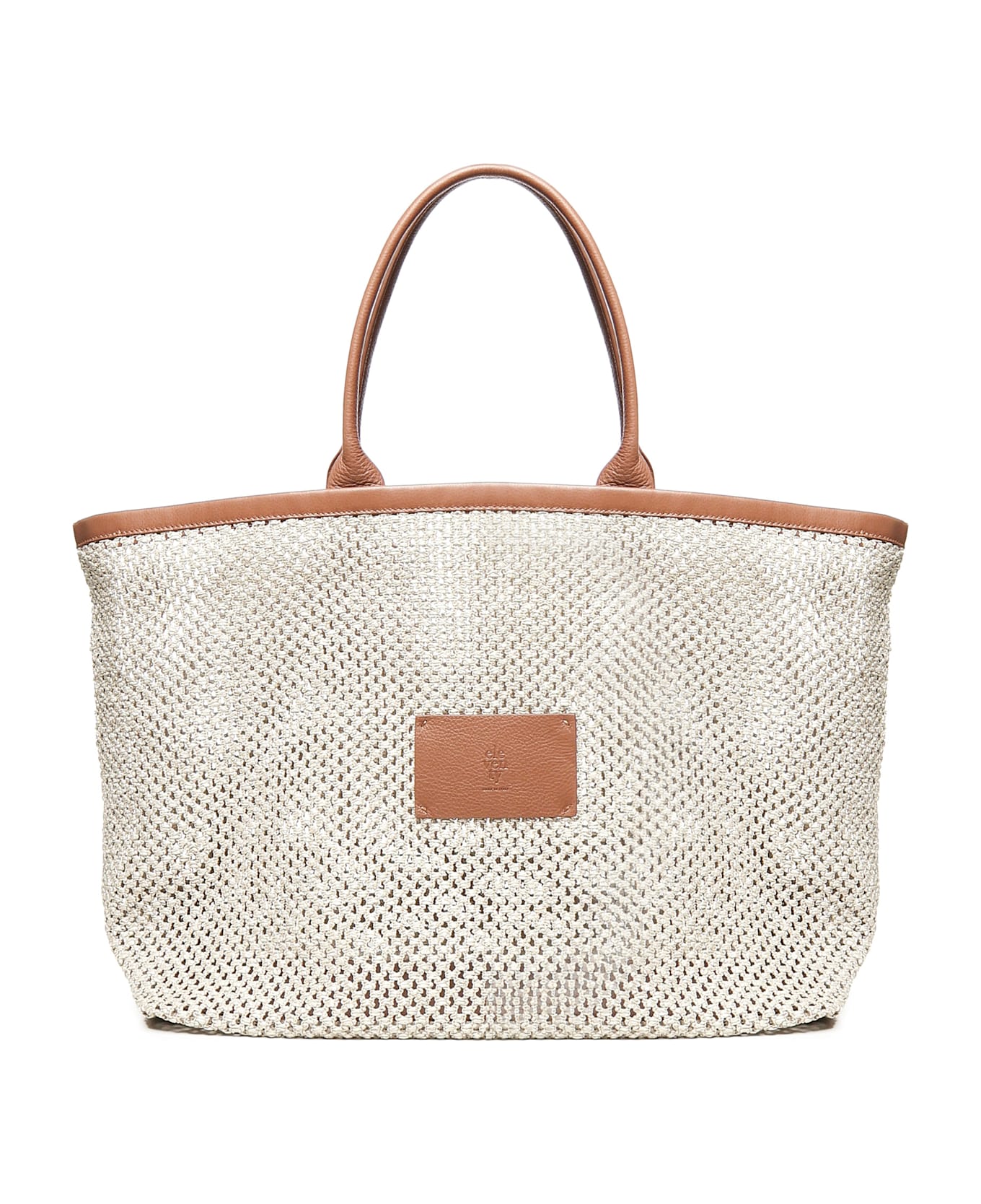 Eleventy Woven Tote Bag - SAND AND BROWN