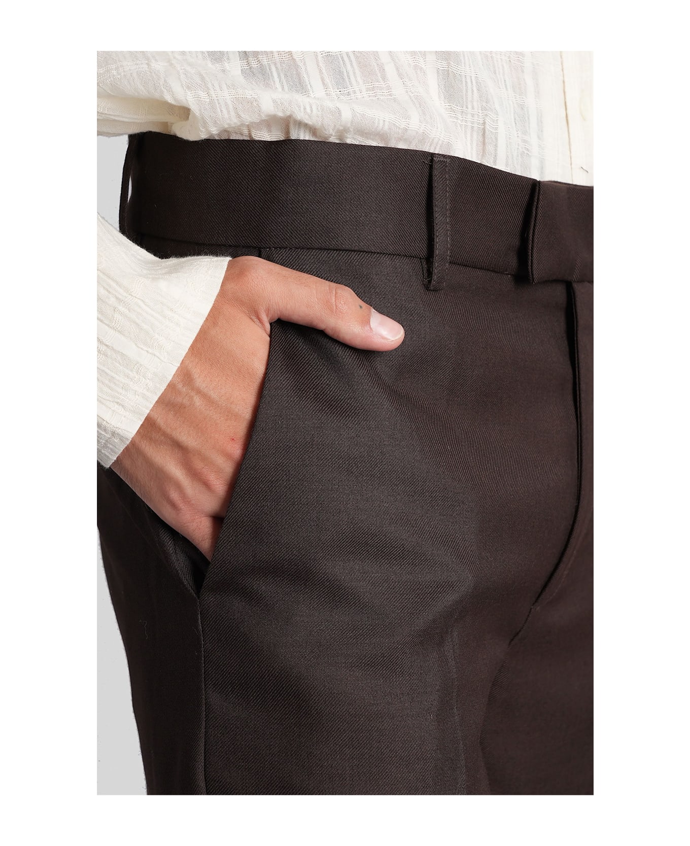 Séfr Mike Pants In Brown Polyester - brown