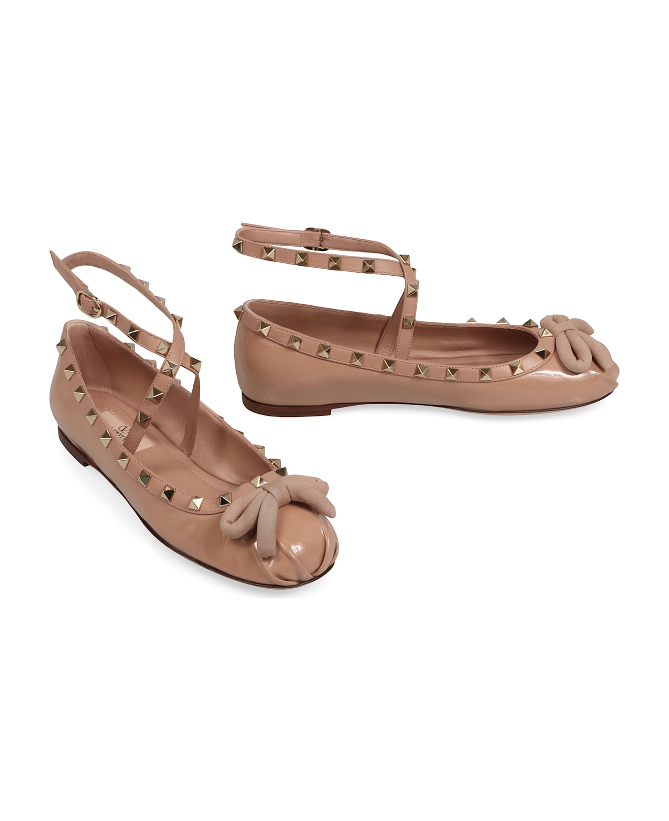 Valentino Garavani Rockstud Leather Ballet Flats - skin