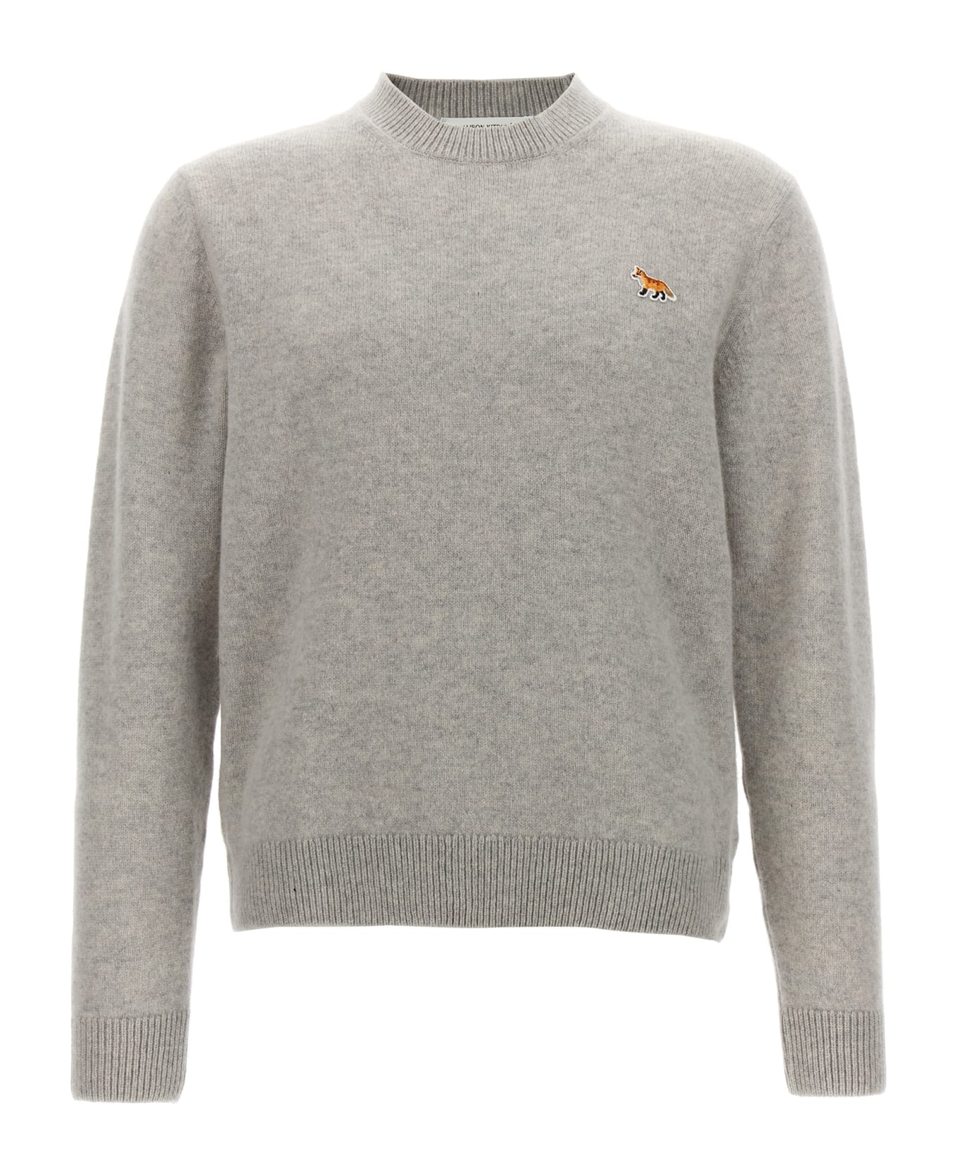 Maison Kitsuné 'baby Fox' Sweater - Light Grey Melange