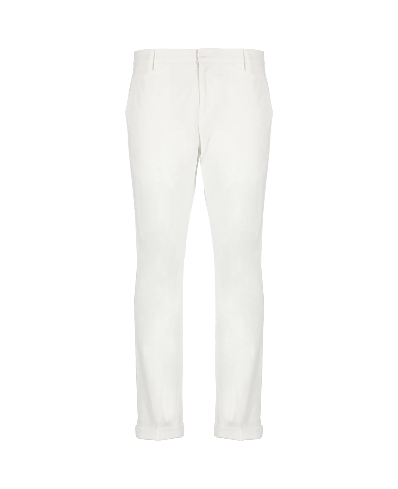 Dondup White Turn-up Trousers - White