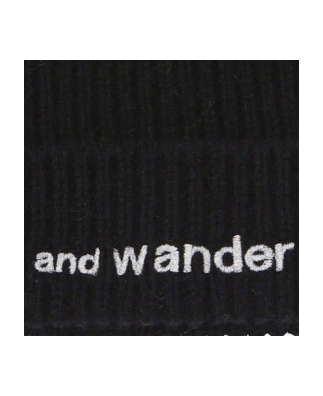 And Wander Wool Beanie With Logo - Black