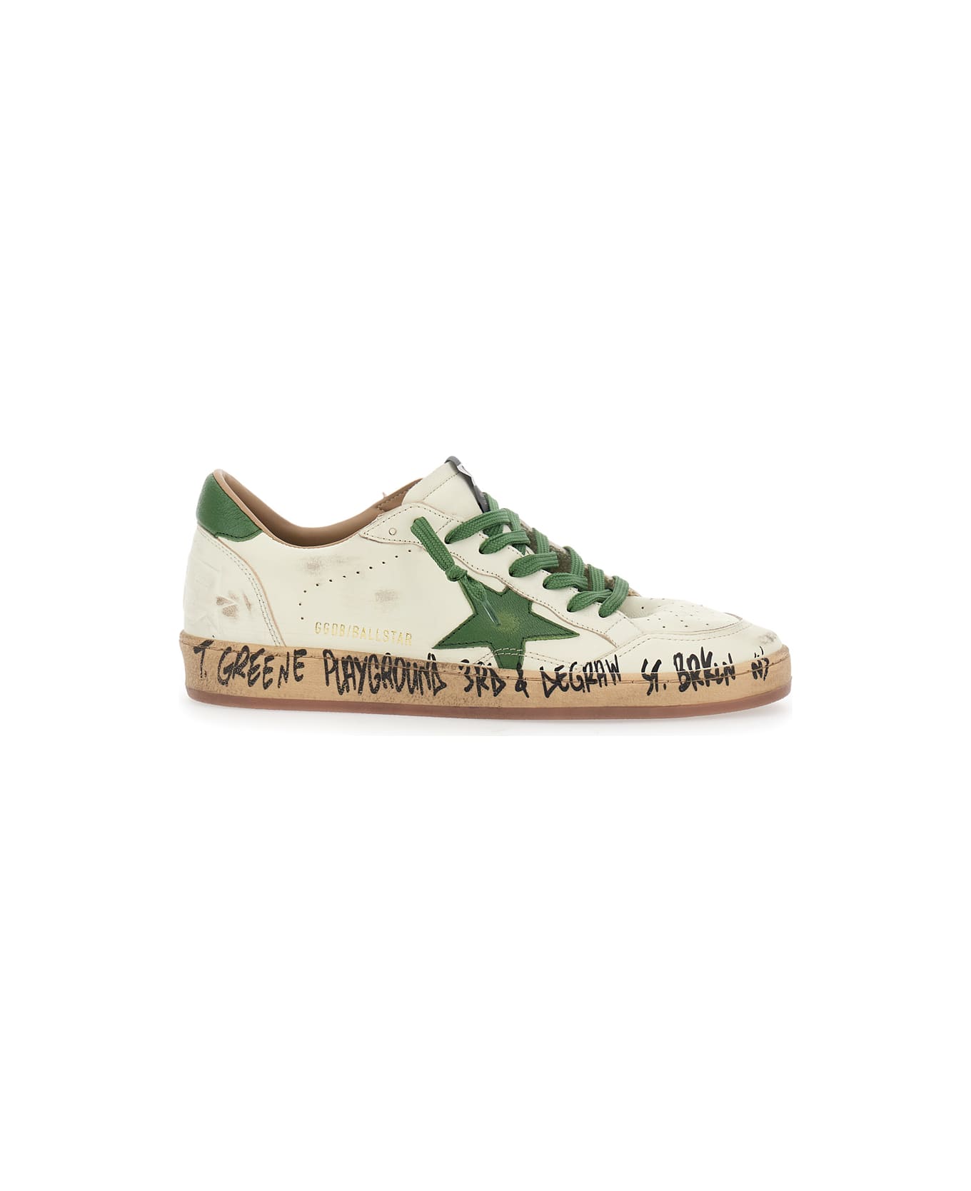 Golden Goose Ballstar Nappa Upper Toe And Spur Leather Star And Heel - White
