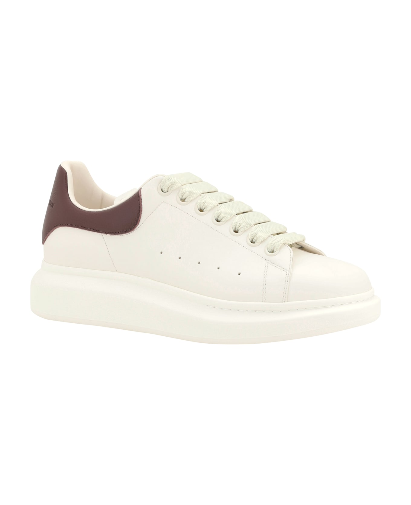 Alexander McQueen Leather Sneaker - Off White/bordeaux