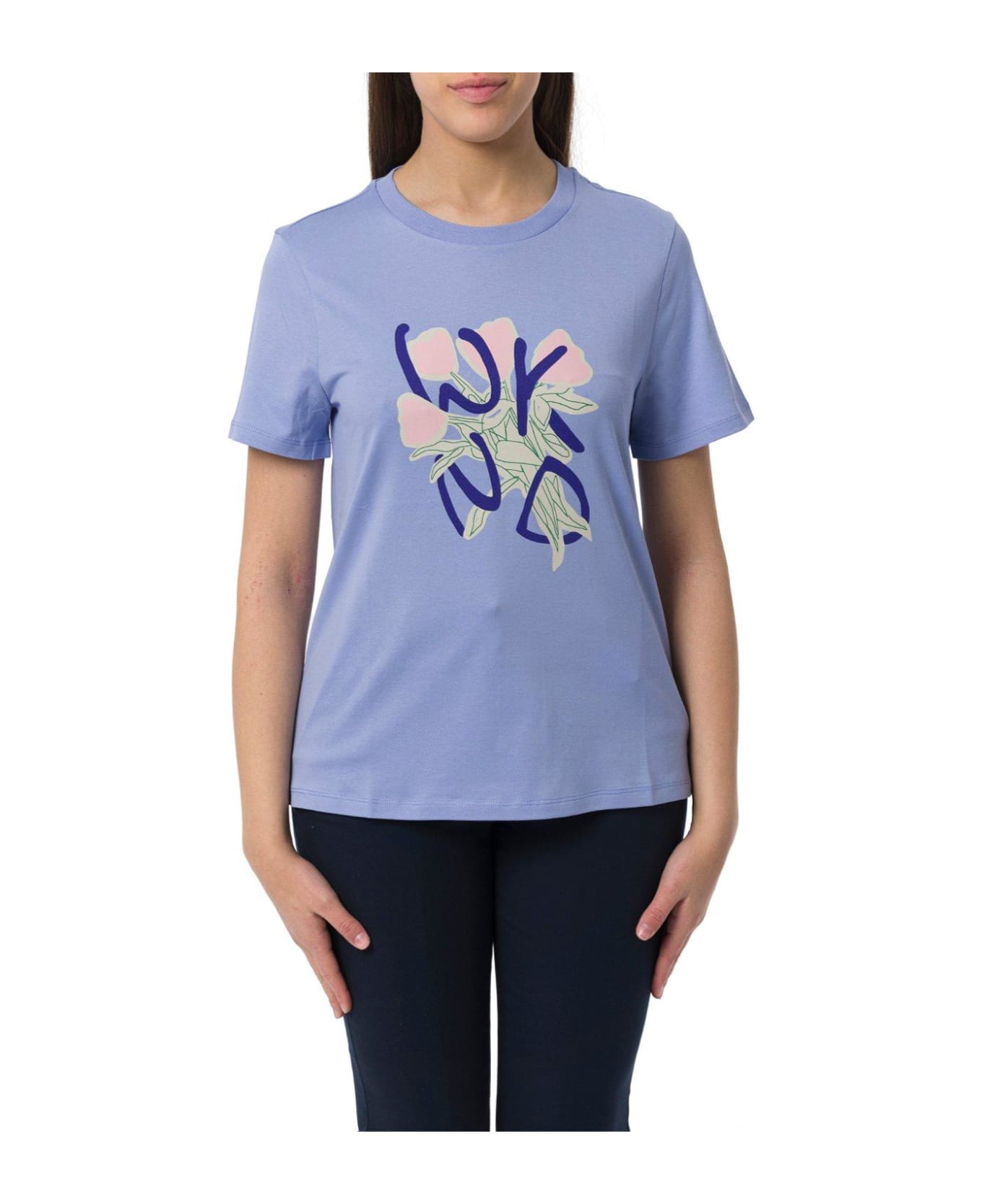 Weekend Max Mara Floral Printed Crewneck T-shirt - Glicine Tシャツ