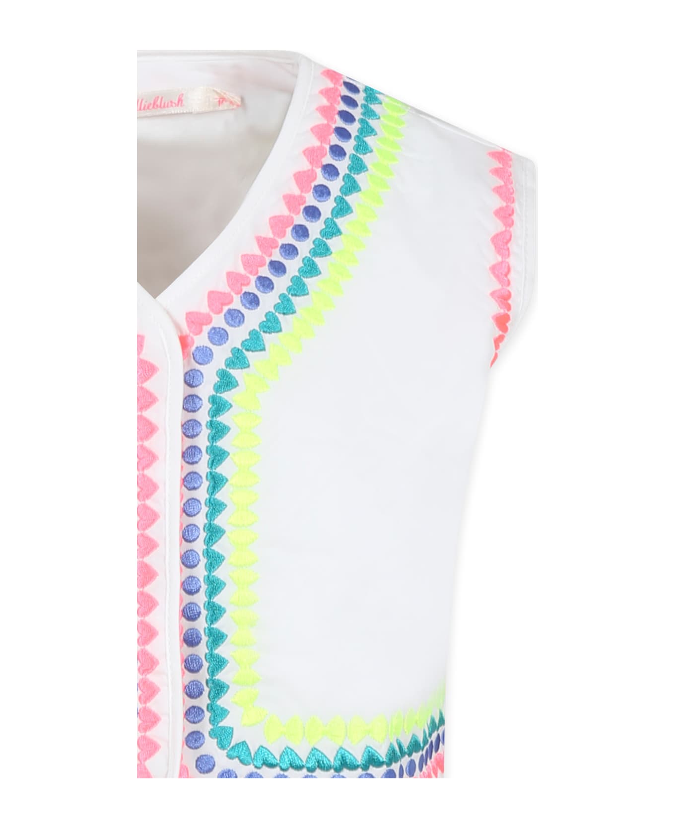 Billieblush Ivory Vest For Girl With Embroidery - Ivory